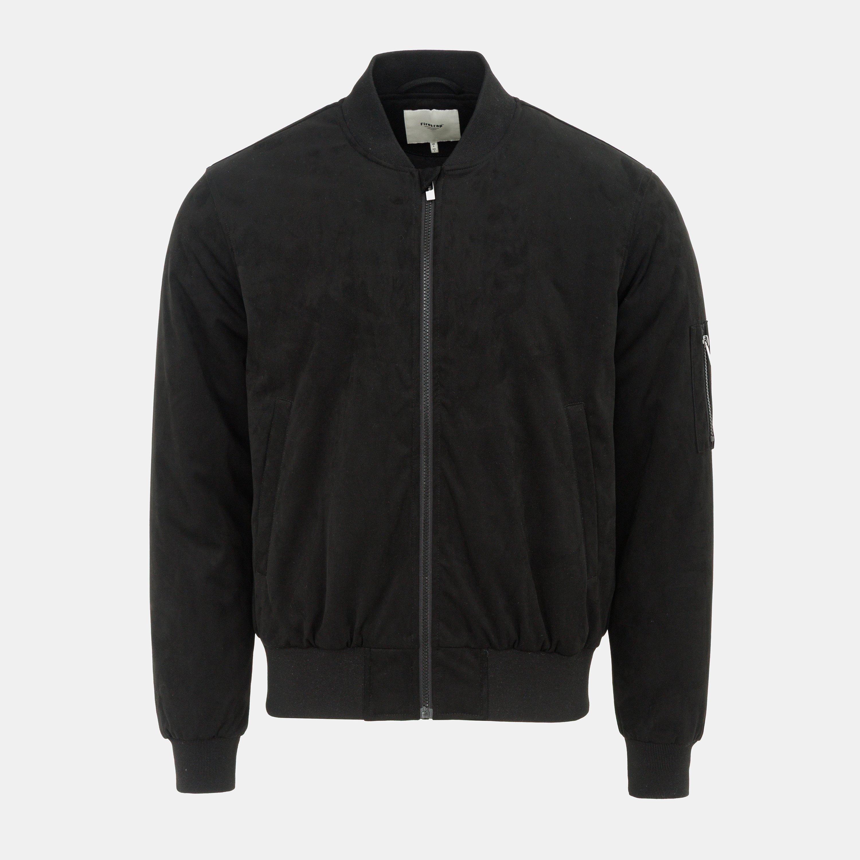 Black - Firetrap - Suede Jacket Mens - 1