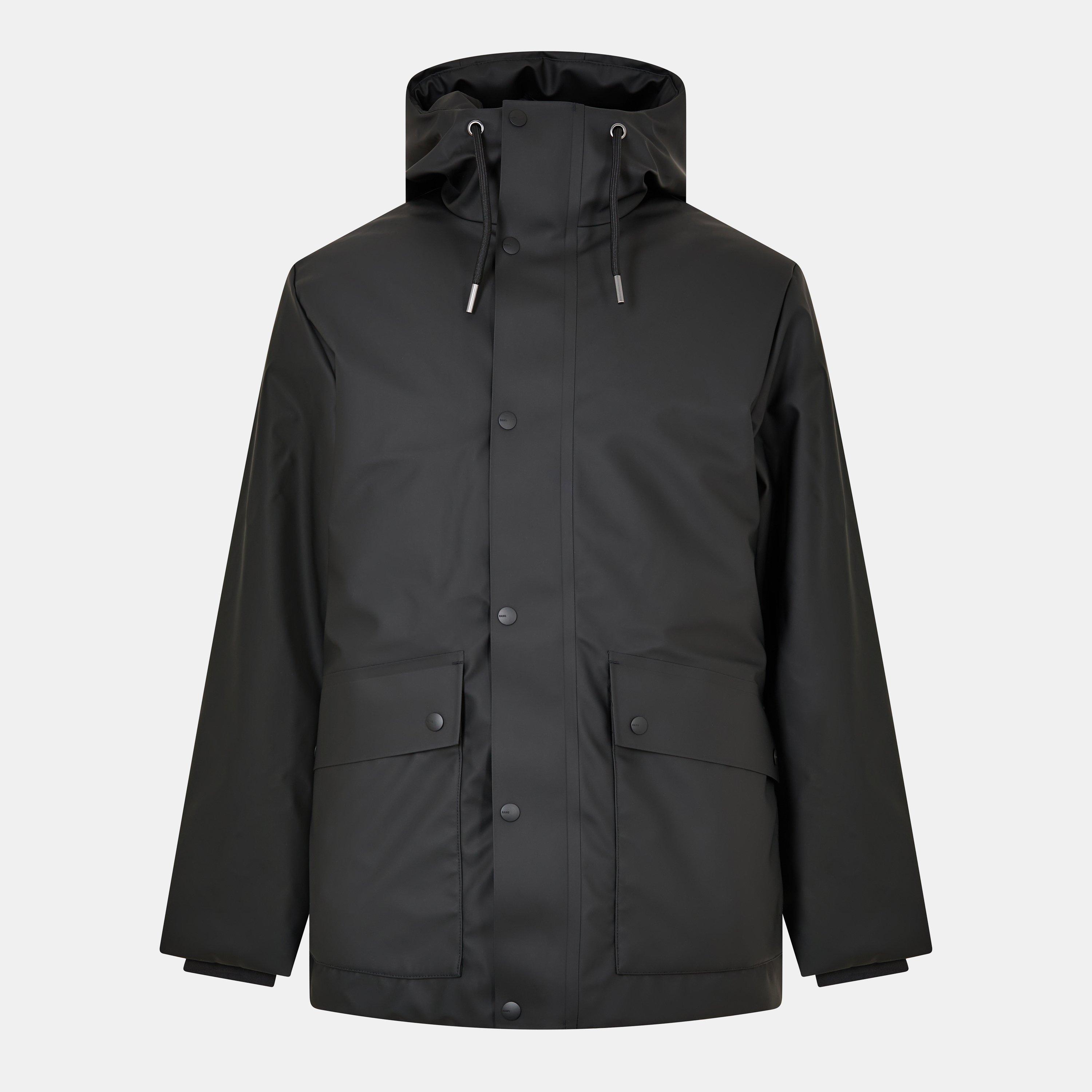 Rains Men's Nome Waterproof Insulated Hooded Parka - Black 01 - Large