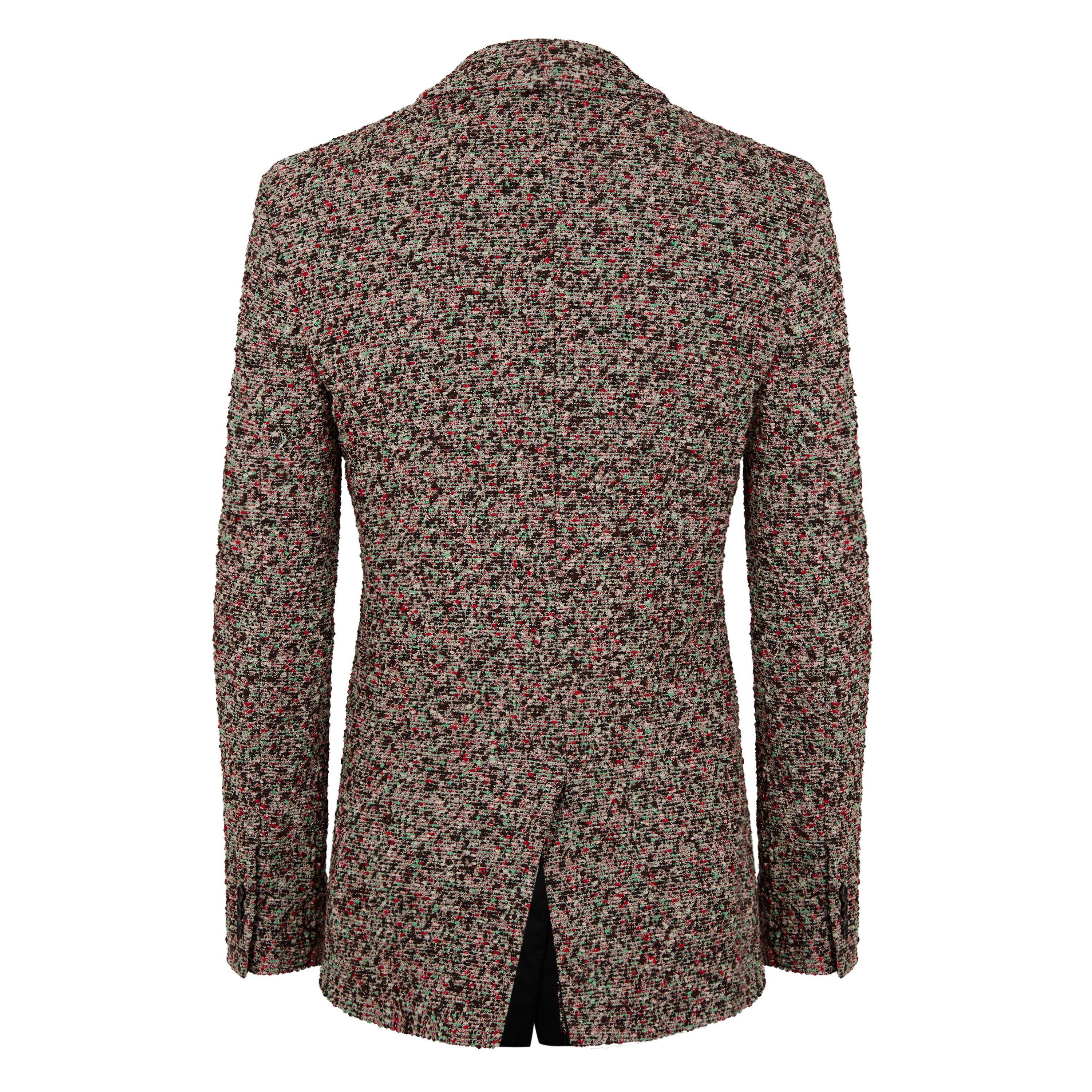 Ebony/Red - Bottega Veneta - Men's  Textured Metal Hardware Blazer - 2