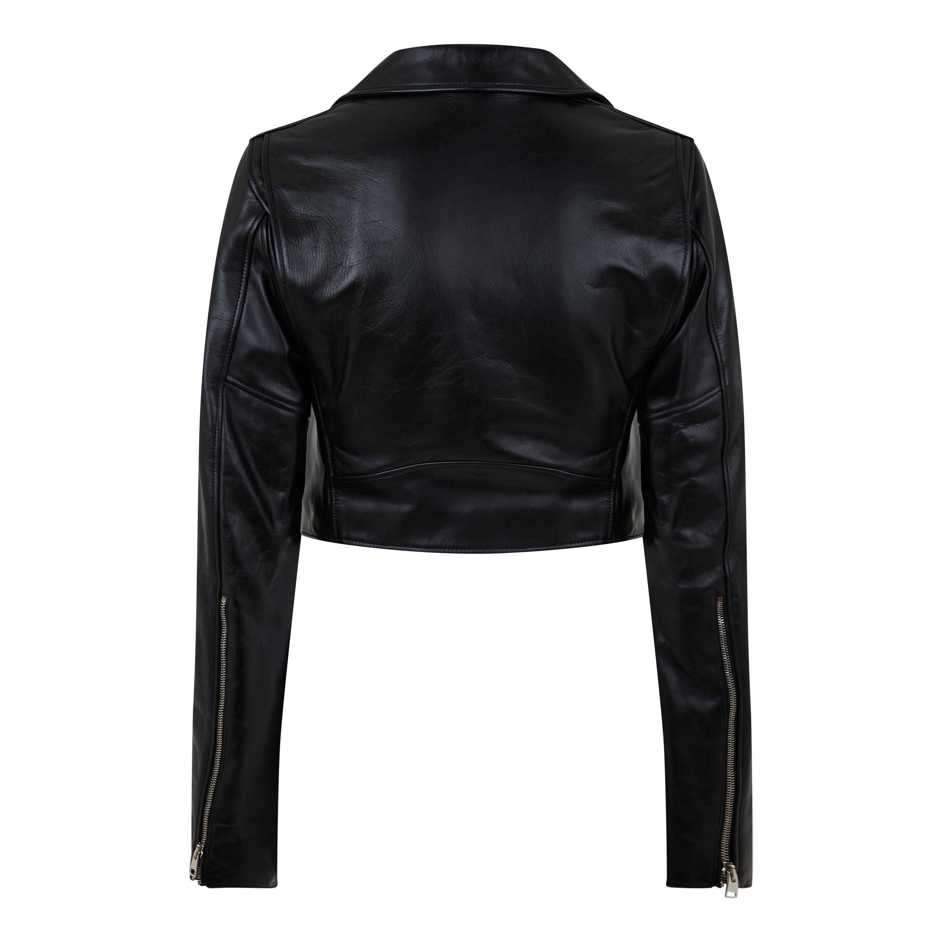 Nero - Bottega Veneta - Women's Leather Tailored Jacket - 2