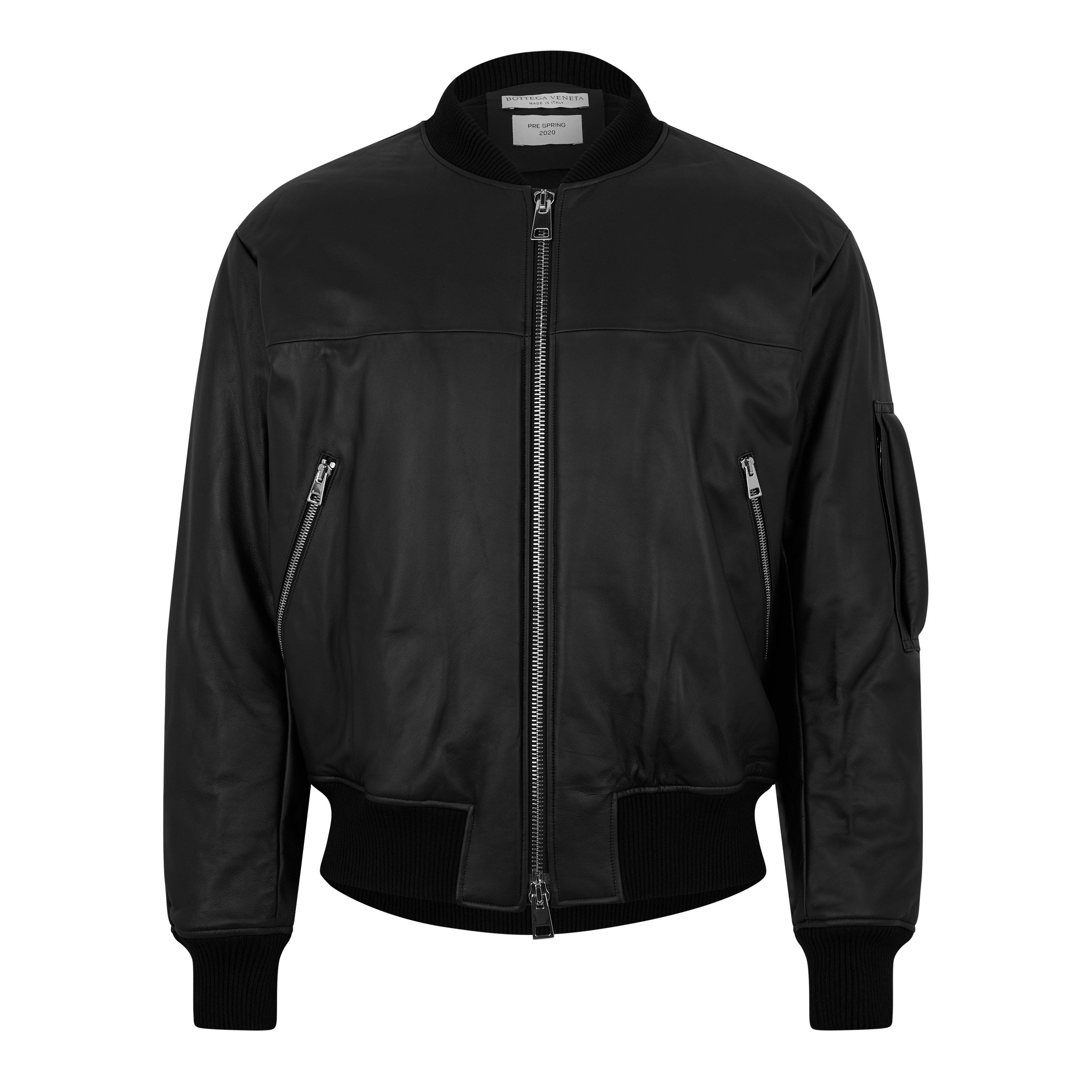 Nero - Bottega Veneta - Men's Structured Leather Jacket - 1