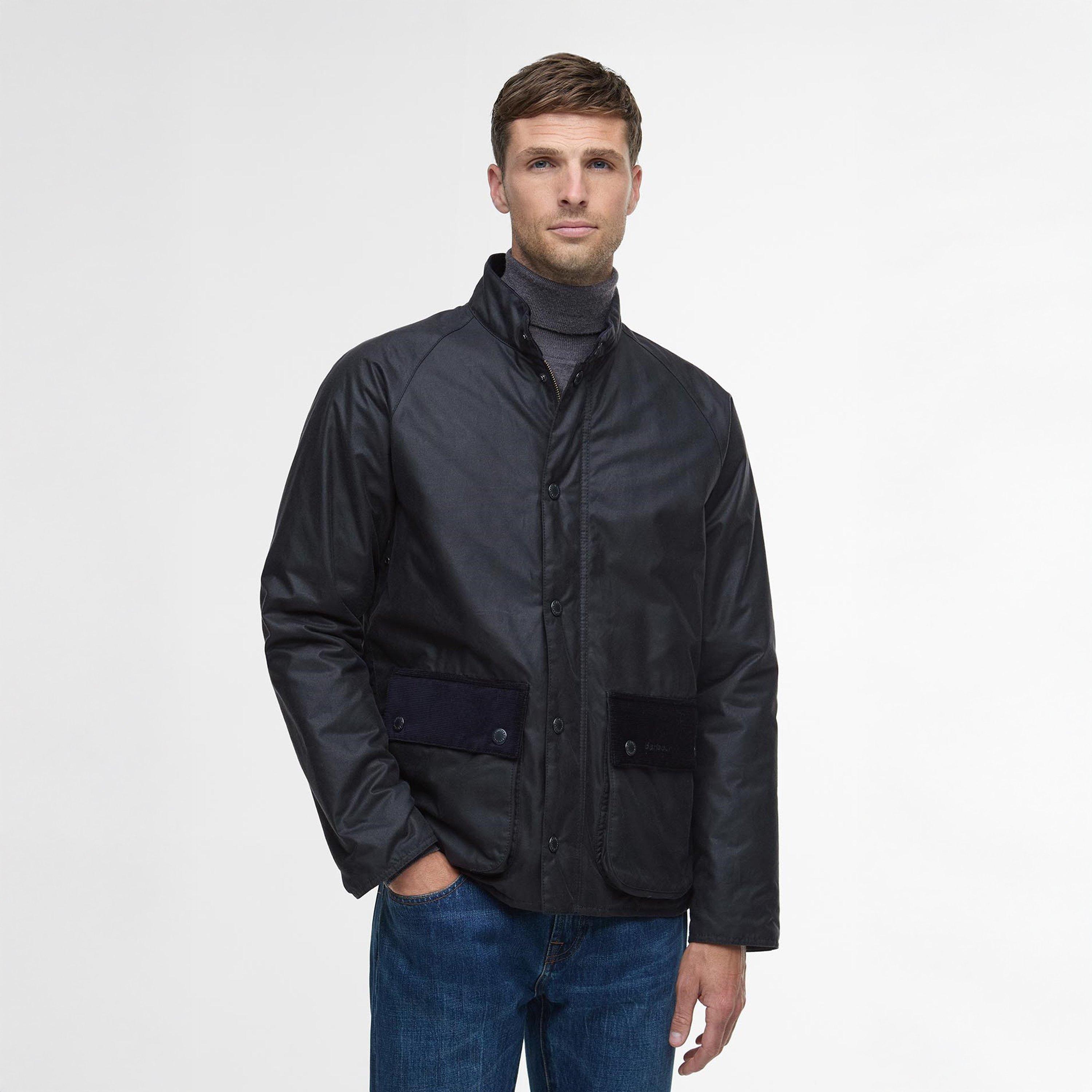 Navy - Barbour - Mens Cordhill Waxed Jacket - 3