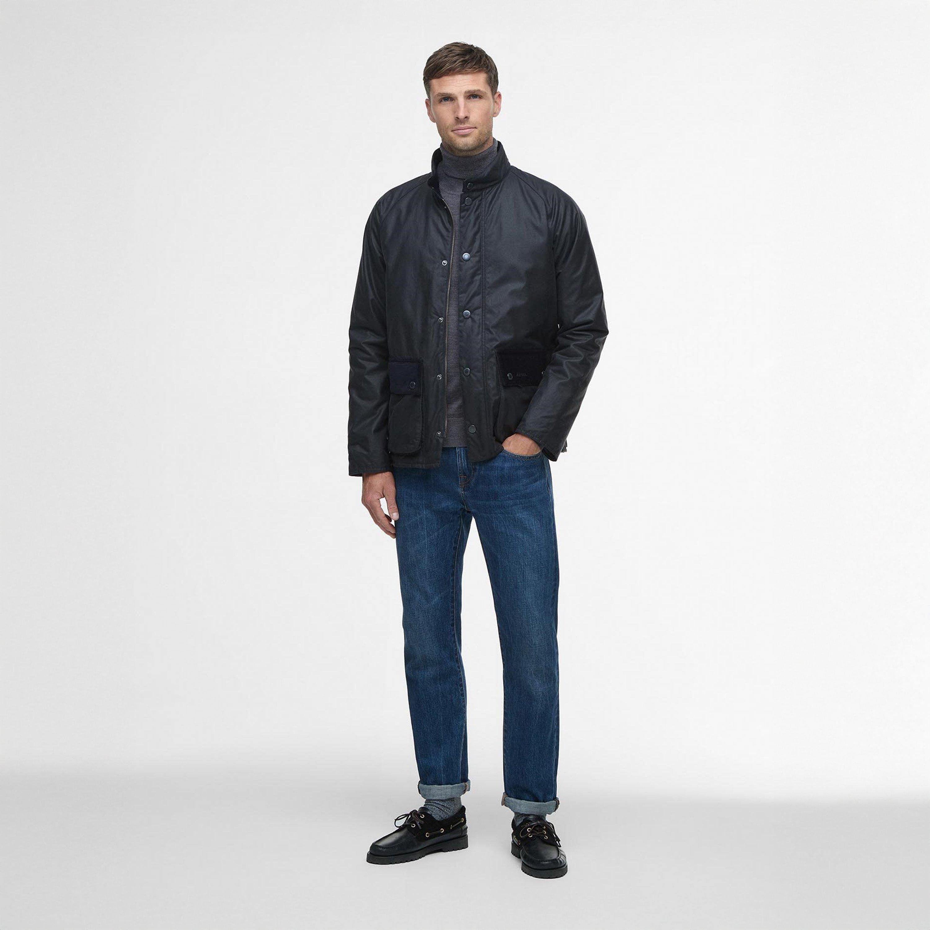 Navy - Barbour - Mens Cordhill Waxed Jacket - 7