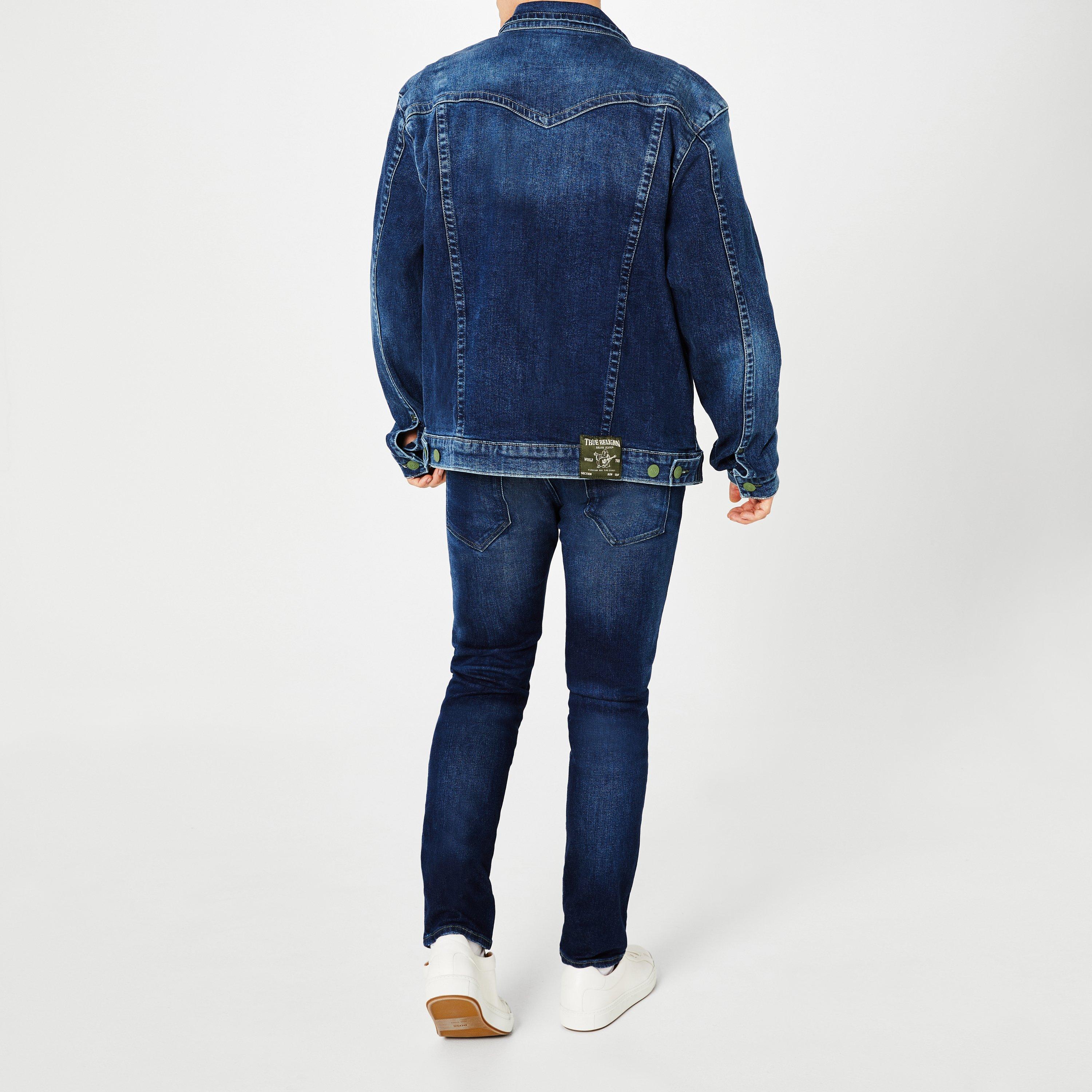 Bush Willow - True Religion - Men's Jimmy Trucker Recycled Cotton Long Sleeve Denim Jacket - 3