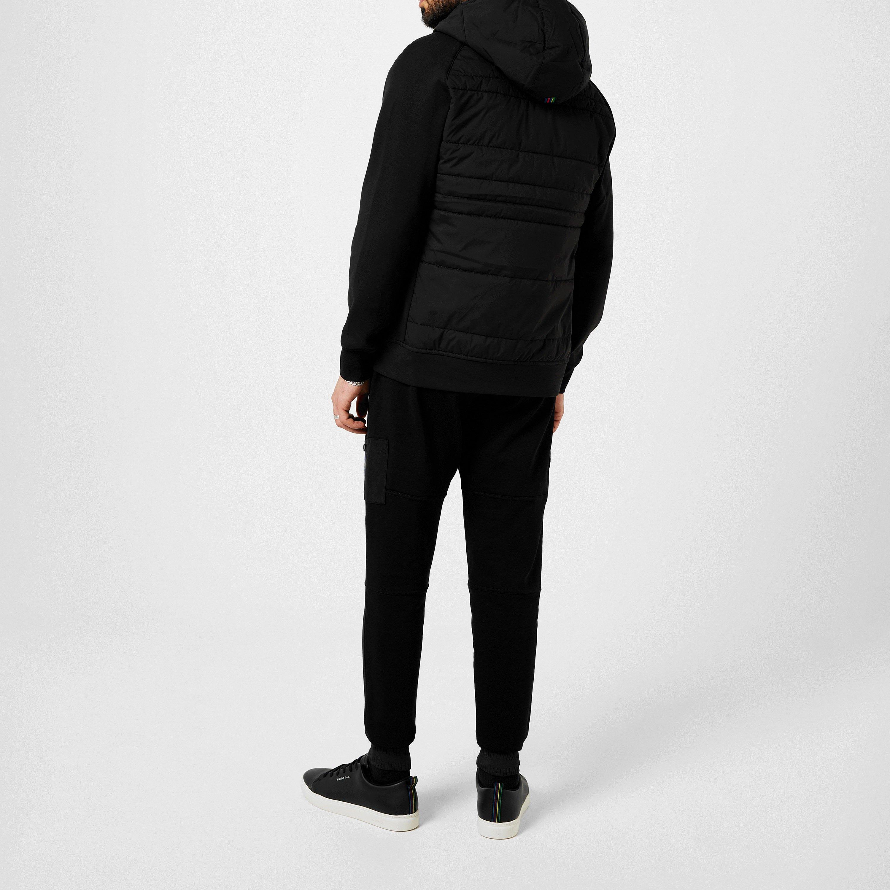 Black - PS Paul Smith - Men's Patch Stripe Wind Resistant Long Sleeve Short Puffer Jacket - 3