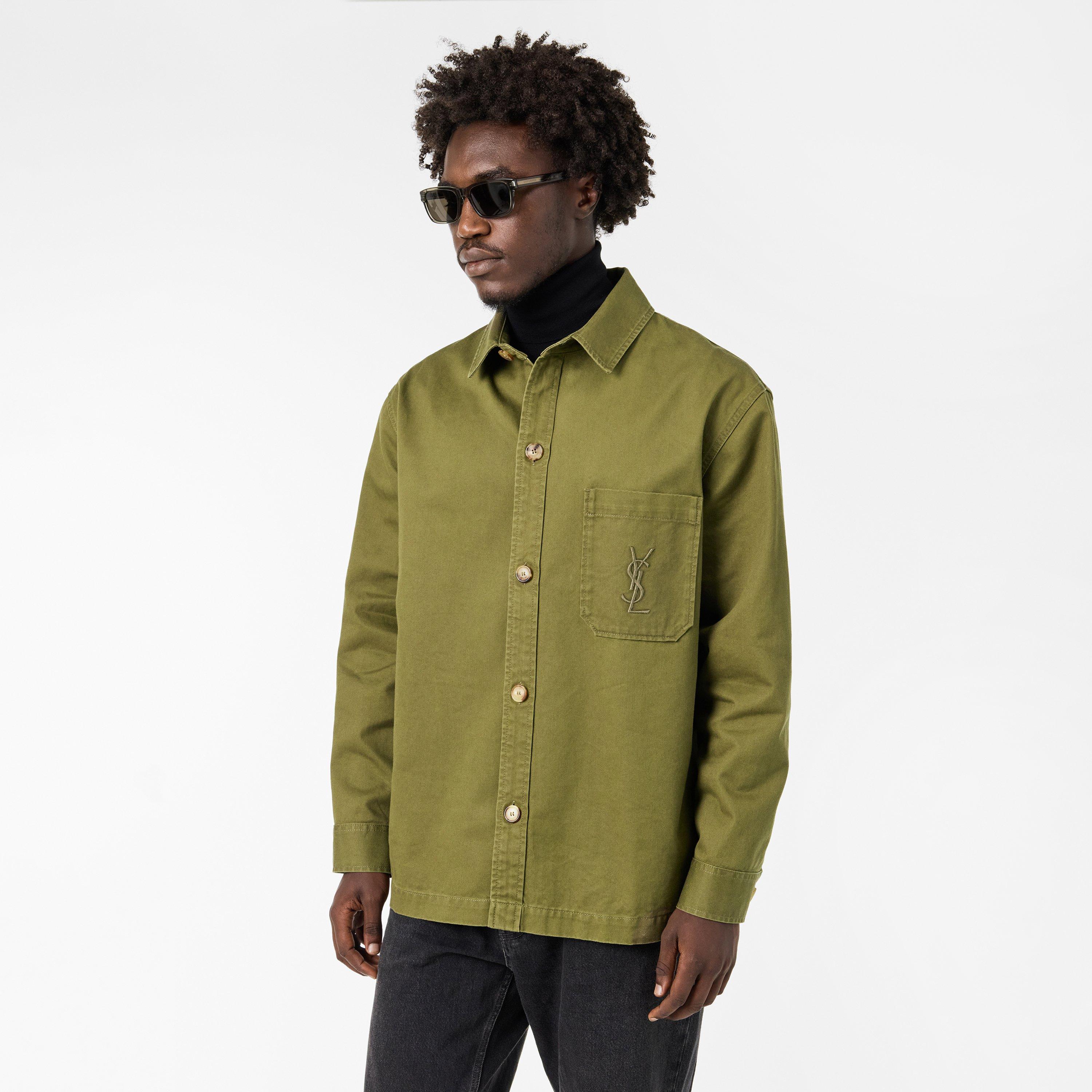 Khaki - Saint Laurent - Men's Structured Fit Overshirt - 3