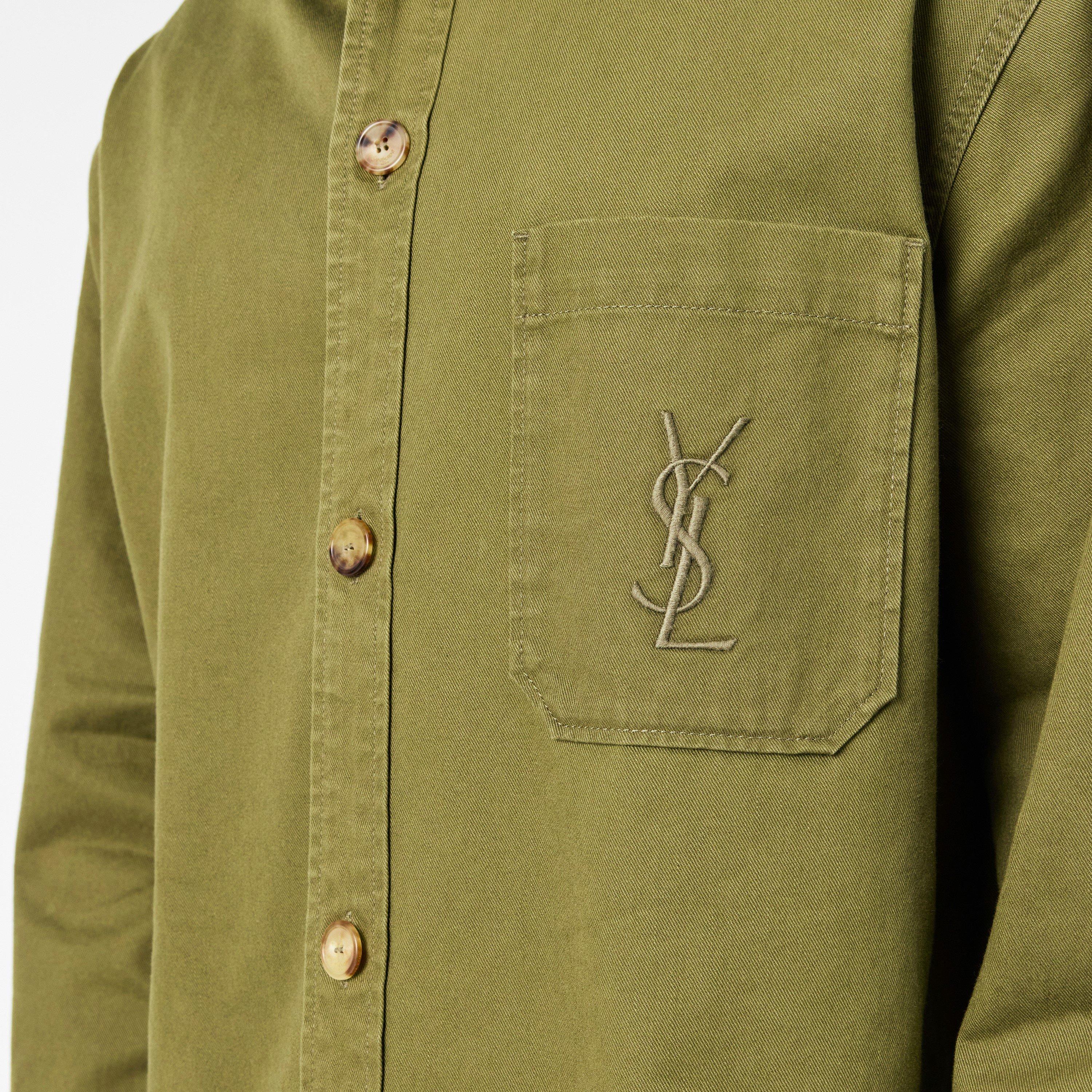 Khaki - Saint Laurent - Men's Structured Fit Overshirt - 5