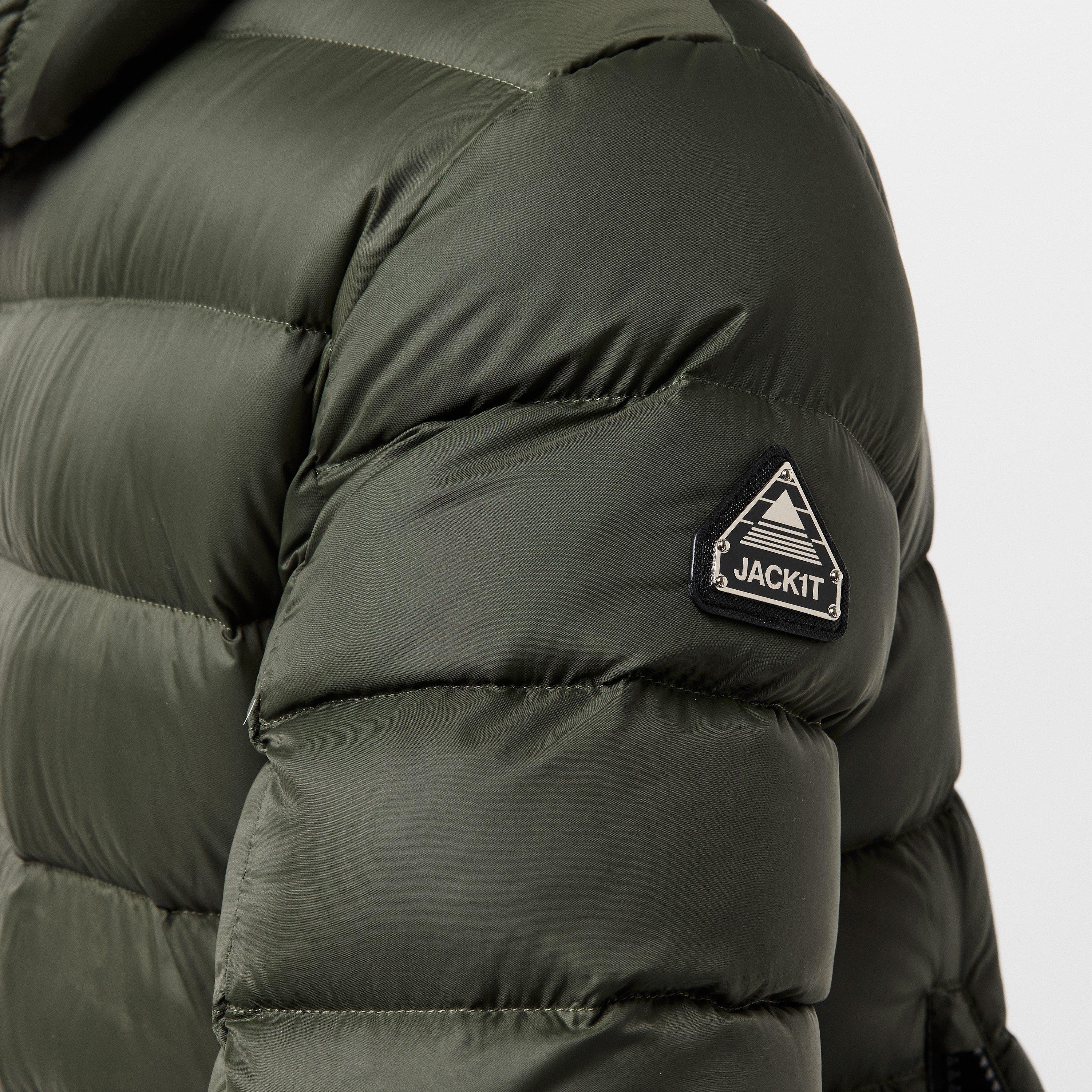 Olive - Jack1t - Men's Dry Racer Hooded Medium Puffer Jacket - 5