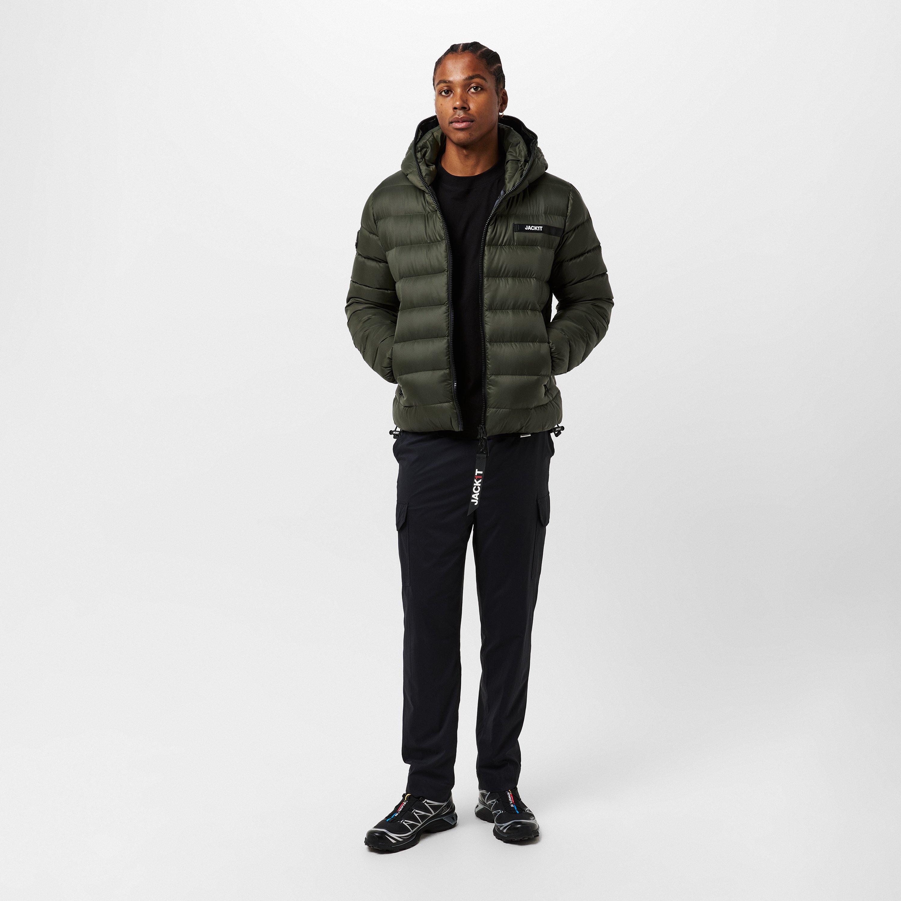 Olive - Jack1t - Men's Dry Racer Hooded Medium Puffer Jacket - 6