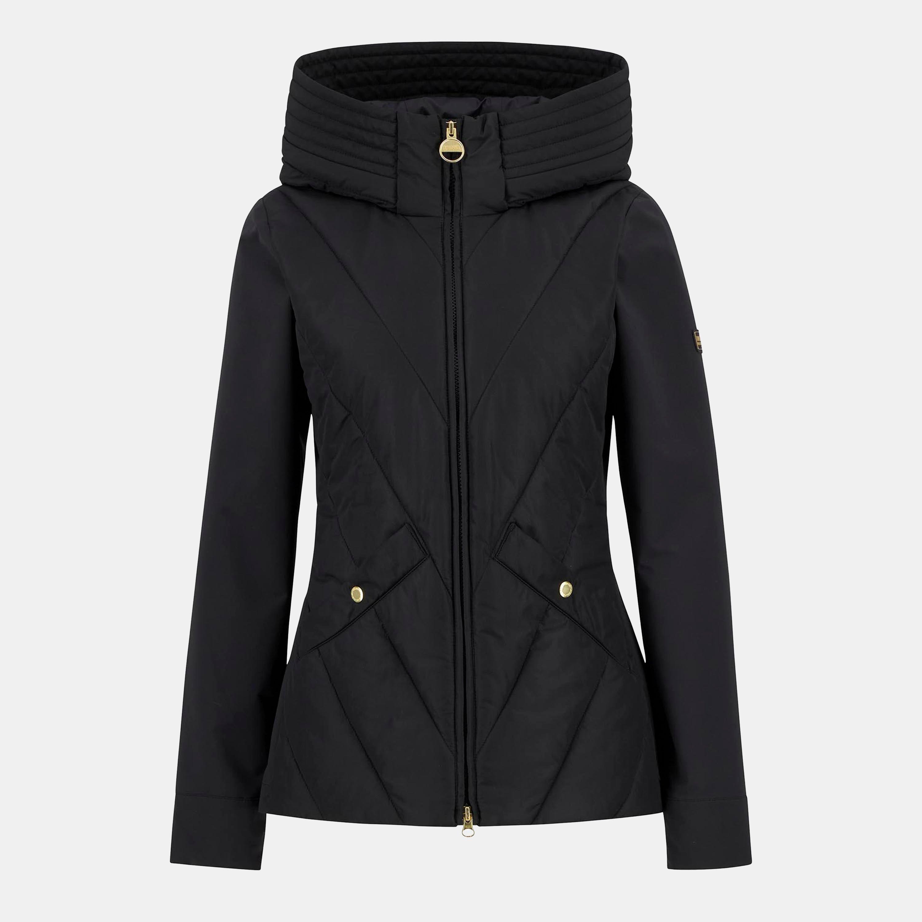 Black - Barbour International - Women's Diablo Quilted Long Sleeve Slim Fit Hybrid Jacket - 1