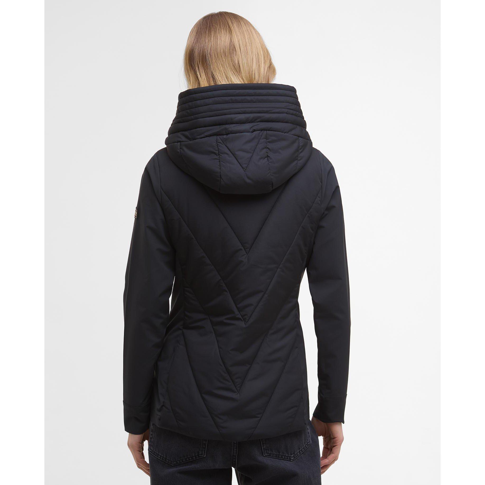 Black - Barbour International - Women's Diablo Quilted Long Sleeve Slim Fit Hybrid Jacket - 3