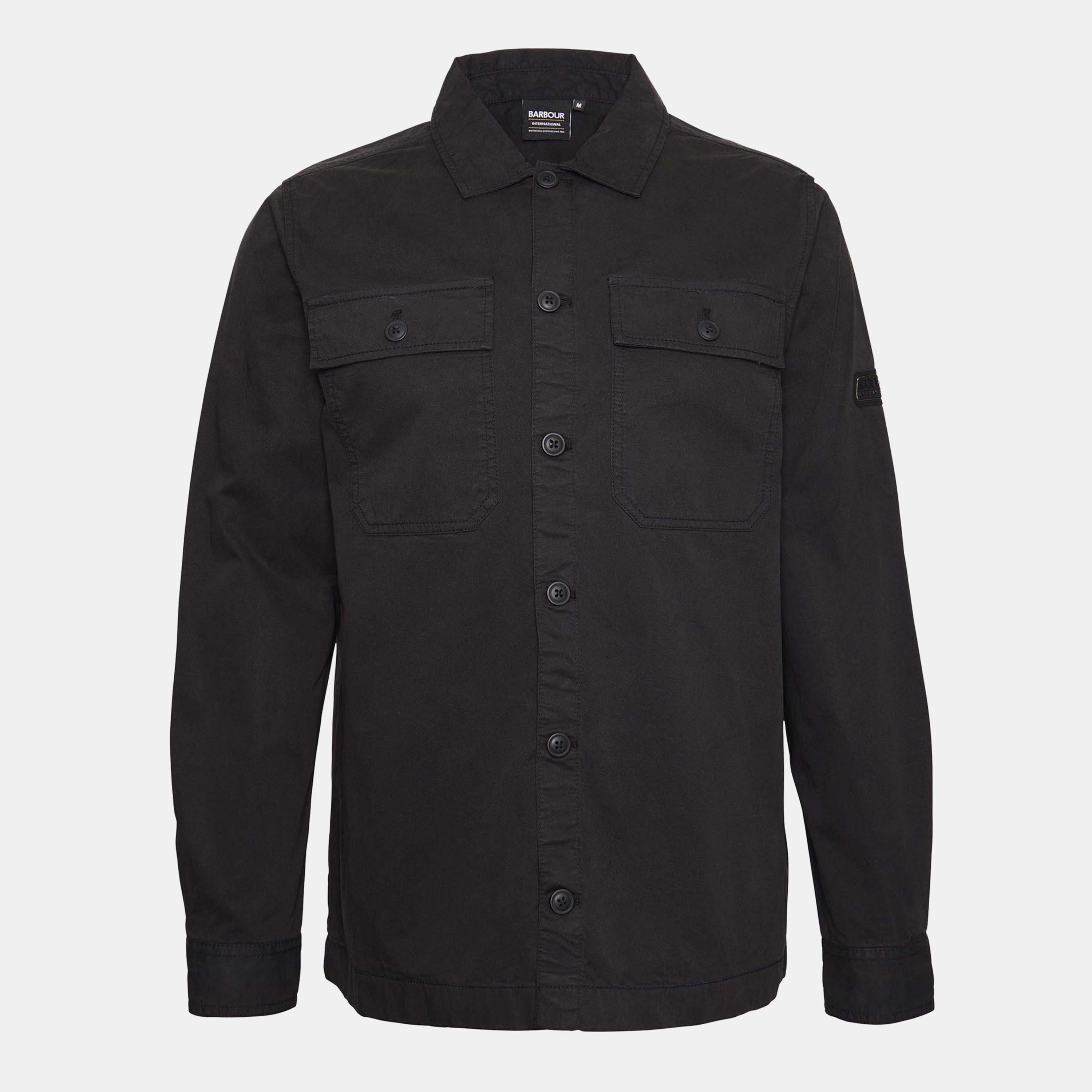 Barbour International Men's Arlo Cotton Long Sleeve Overshirt - Black BK31 - S