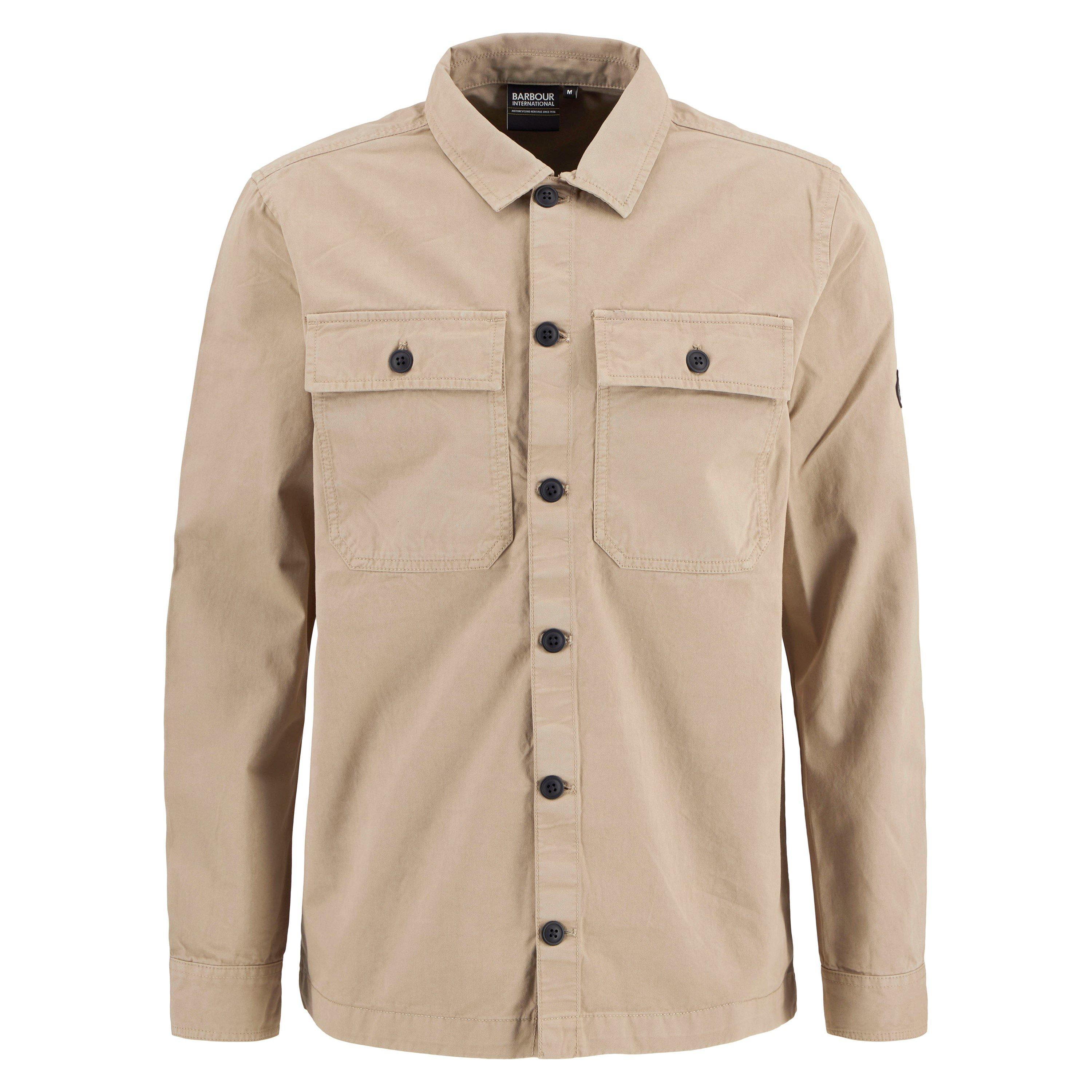 Barbour International Men's Arlo Cotton Long Sleeve Overshirt - Coriander Be74 - 2XL