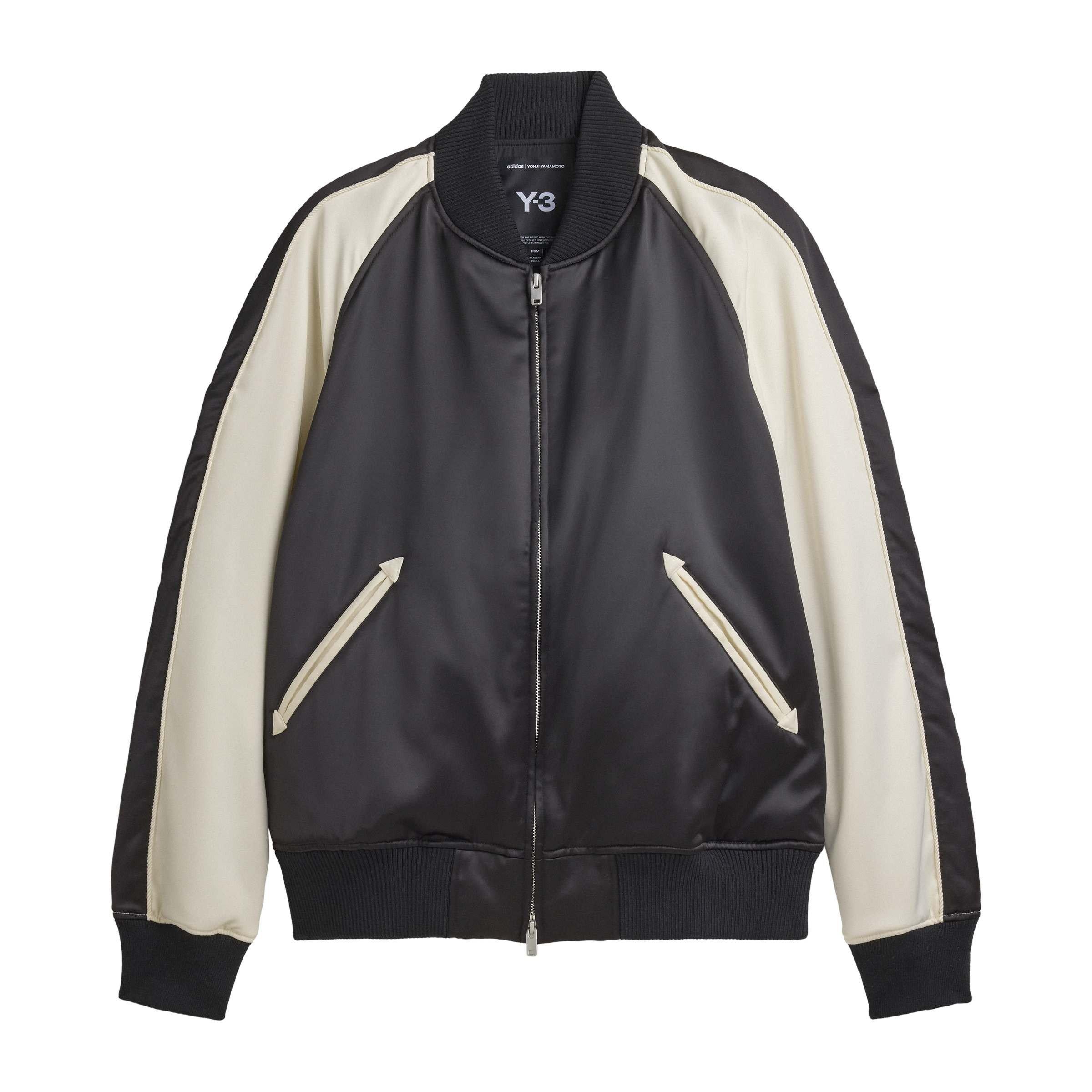 Black/Cream - Y3 - Liquid Logo Satin Souvenir Jacket - 1