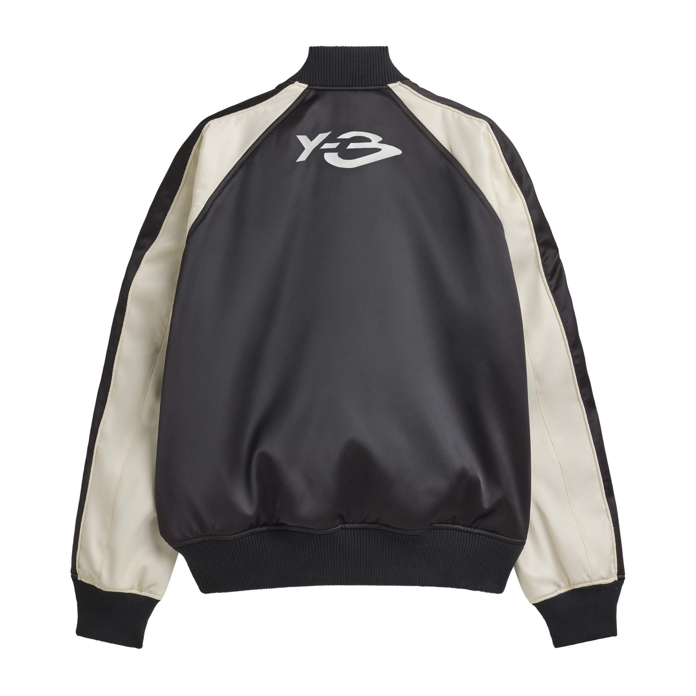 Black/Cream - Y3 - Liquid Logo Satin Souvenir Jacket - 2