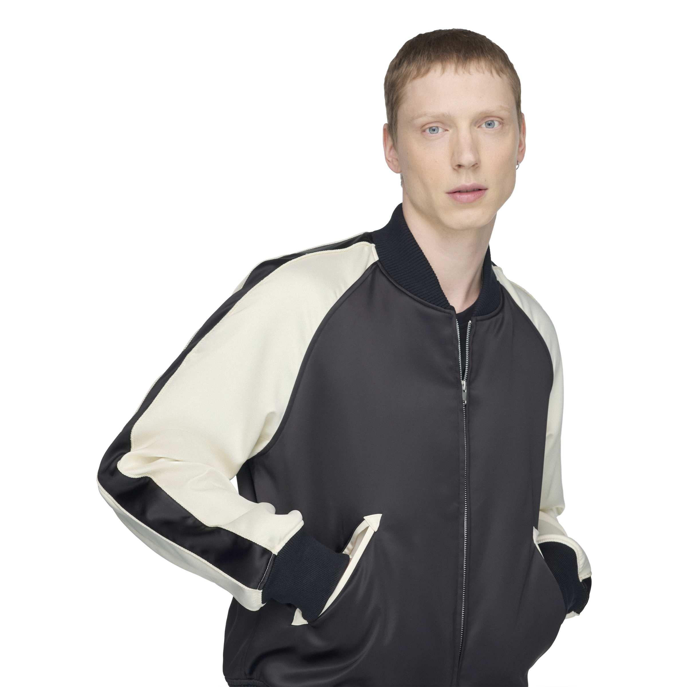 Black/Cream - Y3 - Liquid Logo Satin Souvenir Jacket - 5