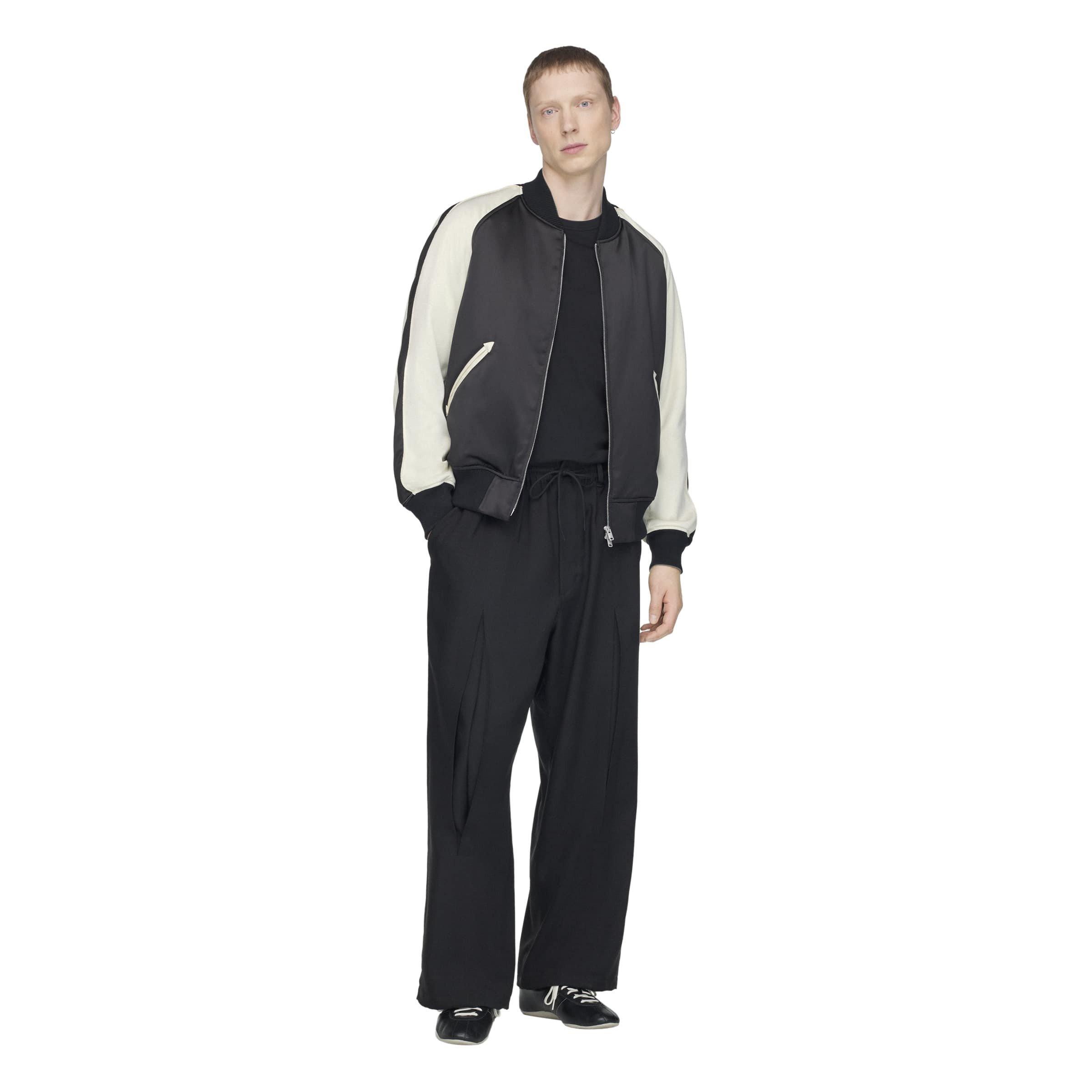 Black/Cream - Y3 - Liquid Logo Satin Souvenir Jacket - 7
