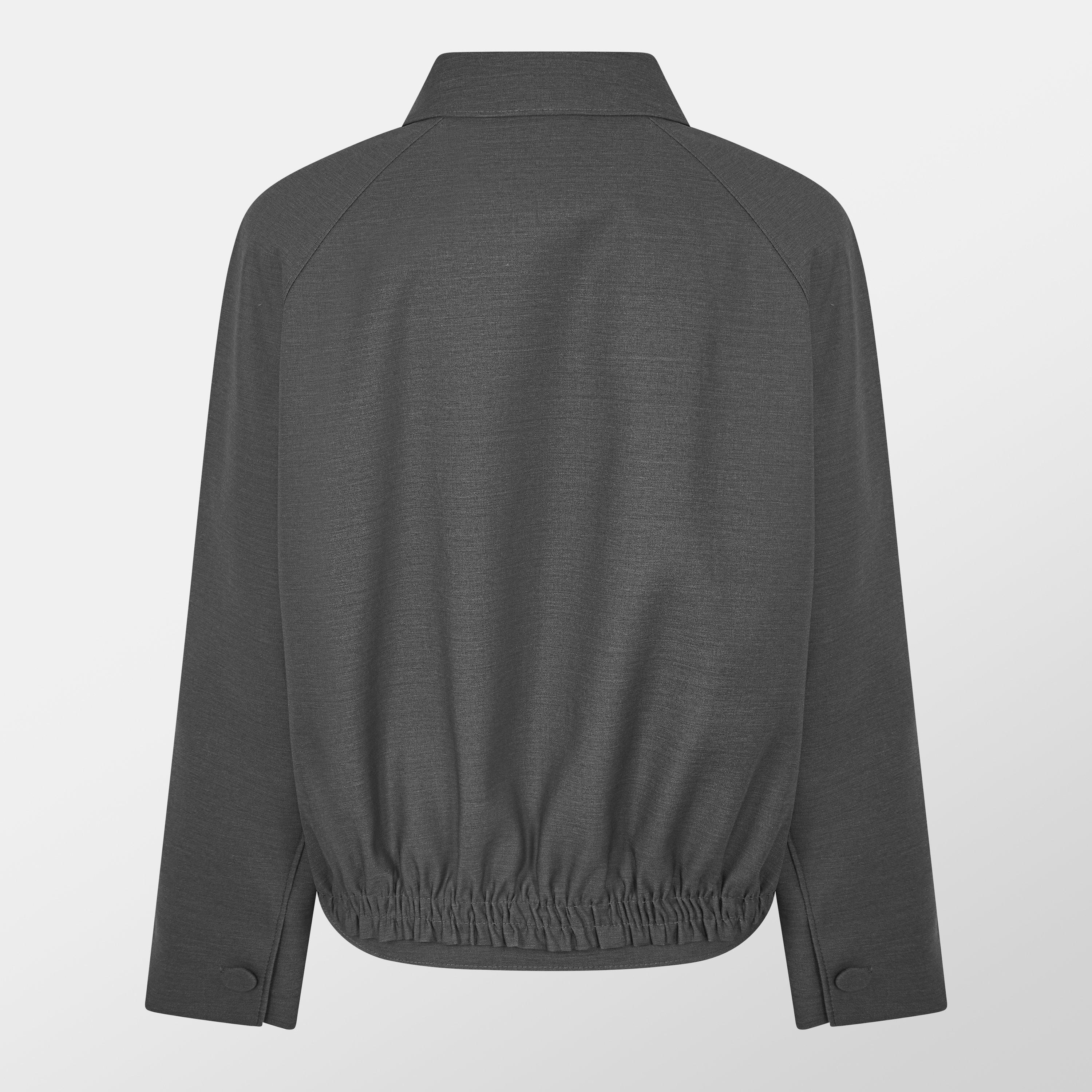 Medium Grey - Gucci - Women's Wool Long Sleeve Hybrid Jacket - 2