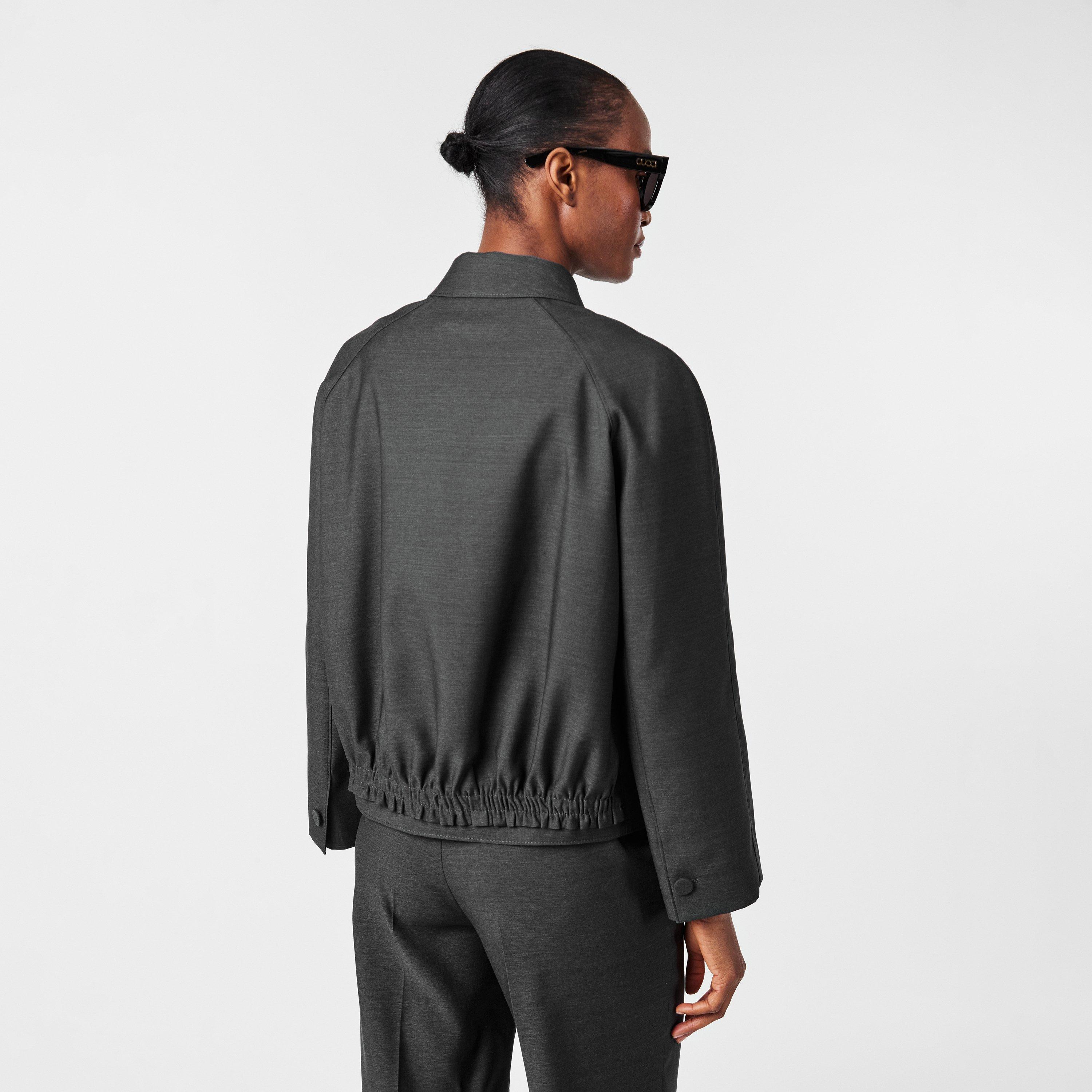 Medium Grey - Gucci - Women's Wool Long Sleeve Hybrid Jacket - 4