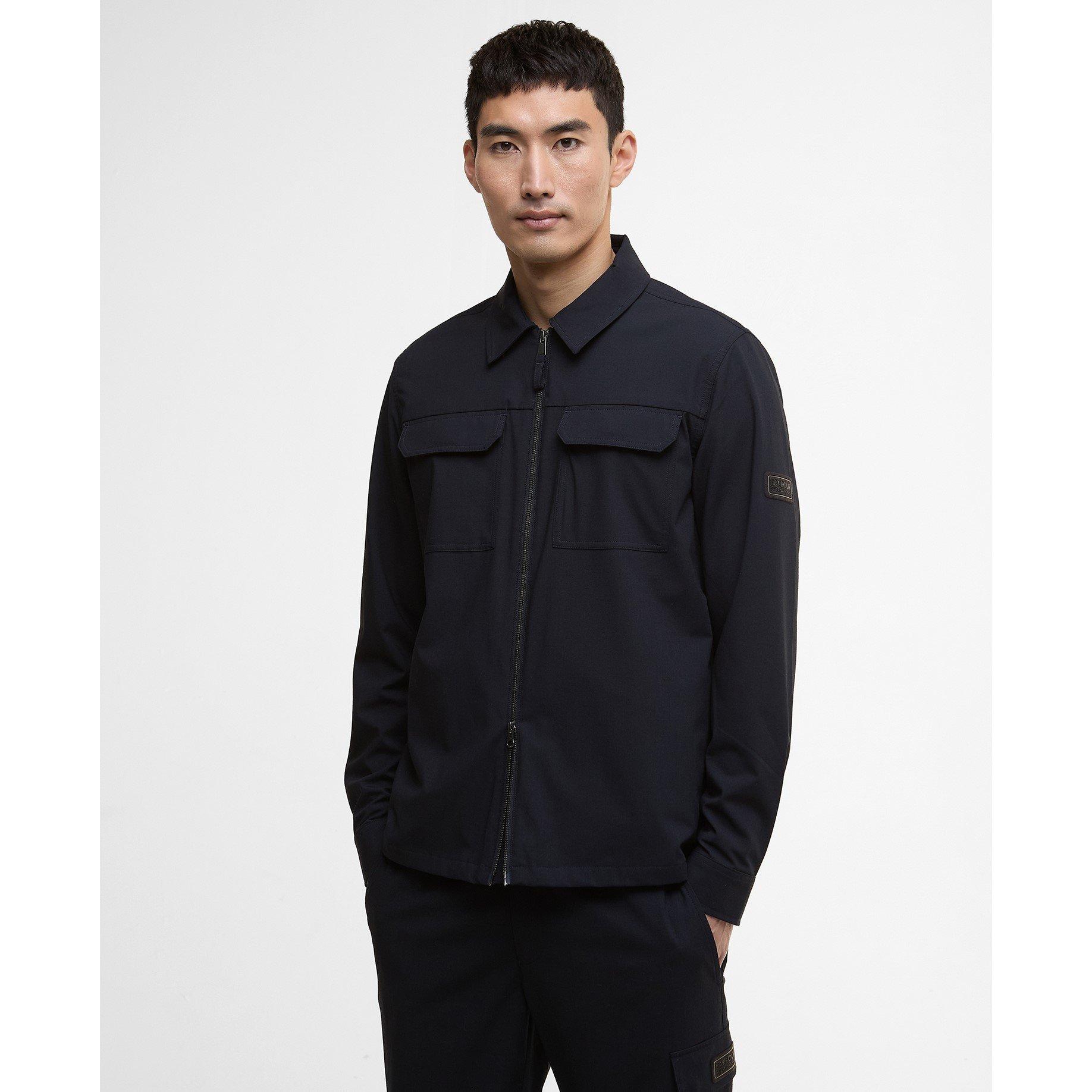 Navy NY91 - Barbour International - Men's Ash Full Zip Long Sleeve Overshirt - 2