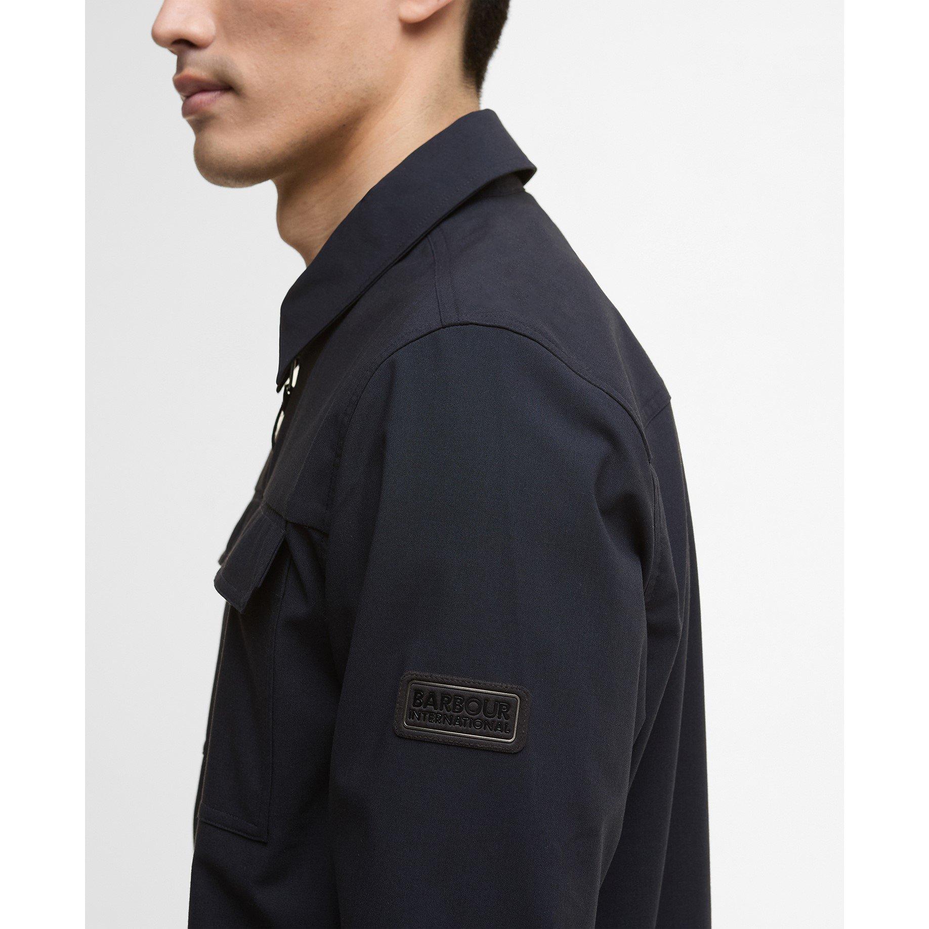 Navy NY91 - Barbour International - Men's Ash Full Zip Long Sleeve Overshirt - 5