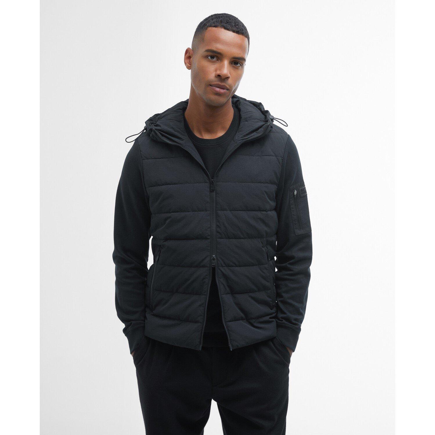 Black BK11 - Barbour International - Men's Stanley Hooded Quilted Hybrid Jacket - 2
