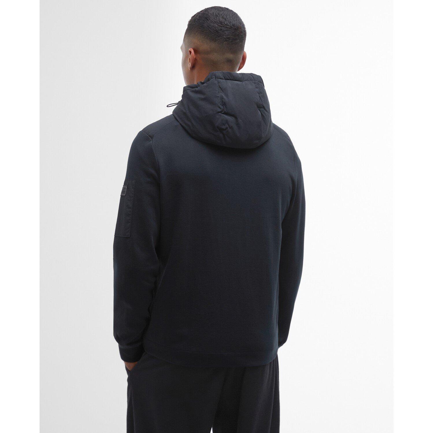 Black BK11 - Barbour International - Men's Stanley Hooded Quilted Hybrid Jacket - 3