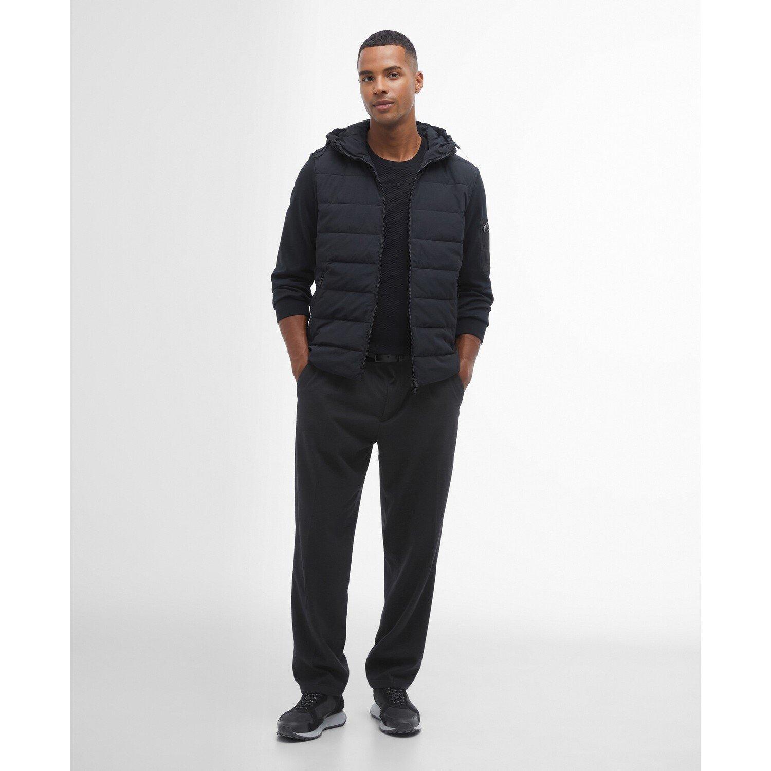 Black BK11 - Barbour International - Men's Stanley Hooded Quilted Hybrid Jacket - 6