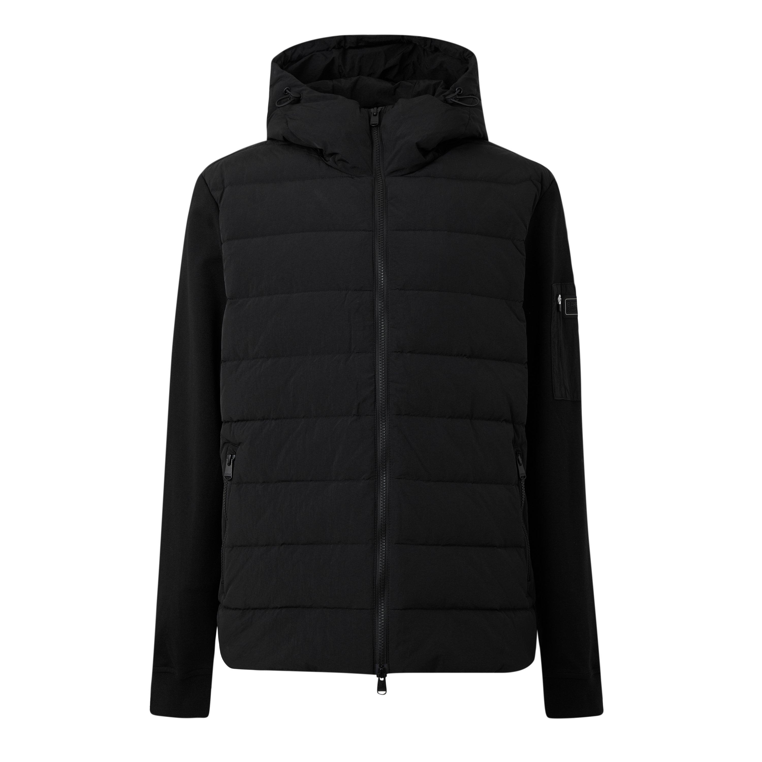 Black BK11 - Barbour International - Men's Stanley Hooded Quilted Hybrid Jacket - 1