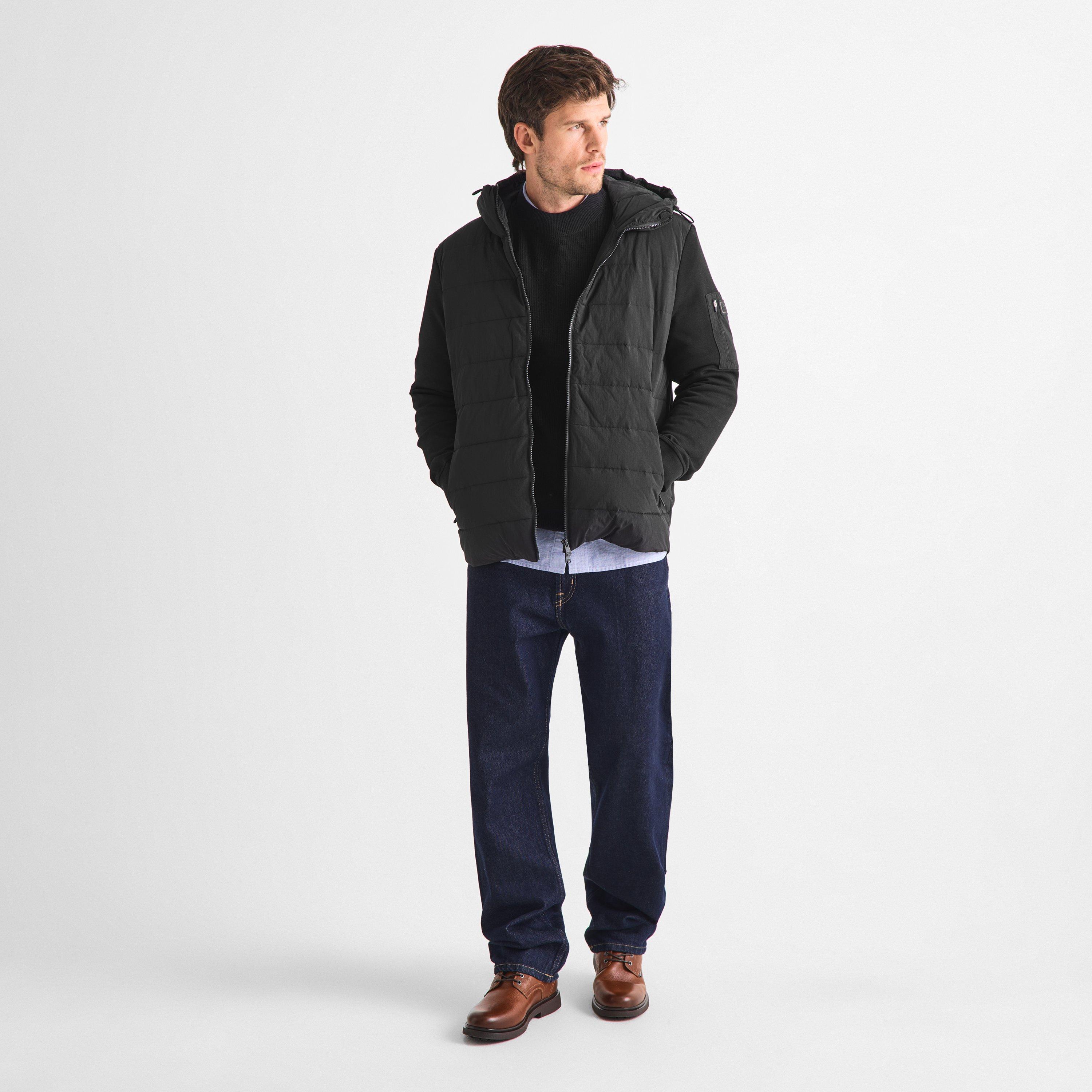 Black BK11 - Barbour International - Men's Stanley Hooded Quilted Hybrid Jacket - 5