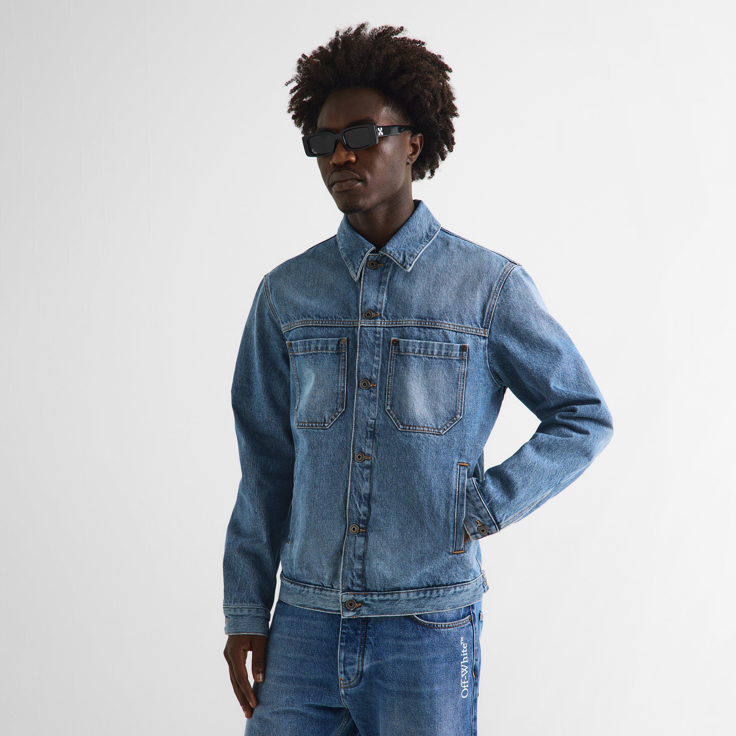 Off White | Men's Half Arrow Denim Jacket | HARVEY NICHOLS