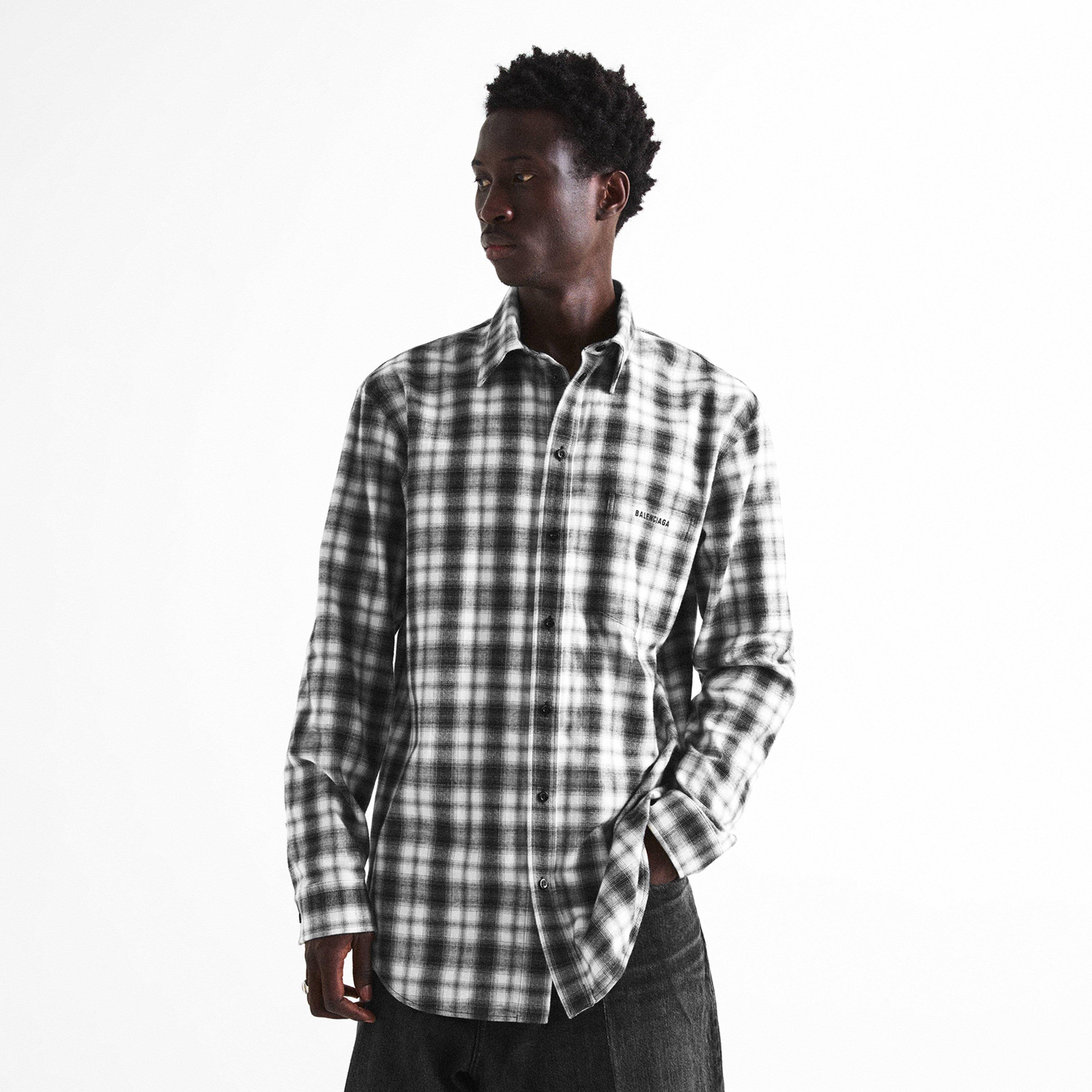 White/Black - Balenciaga - Bal Check Flannel Sn64 - 3