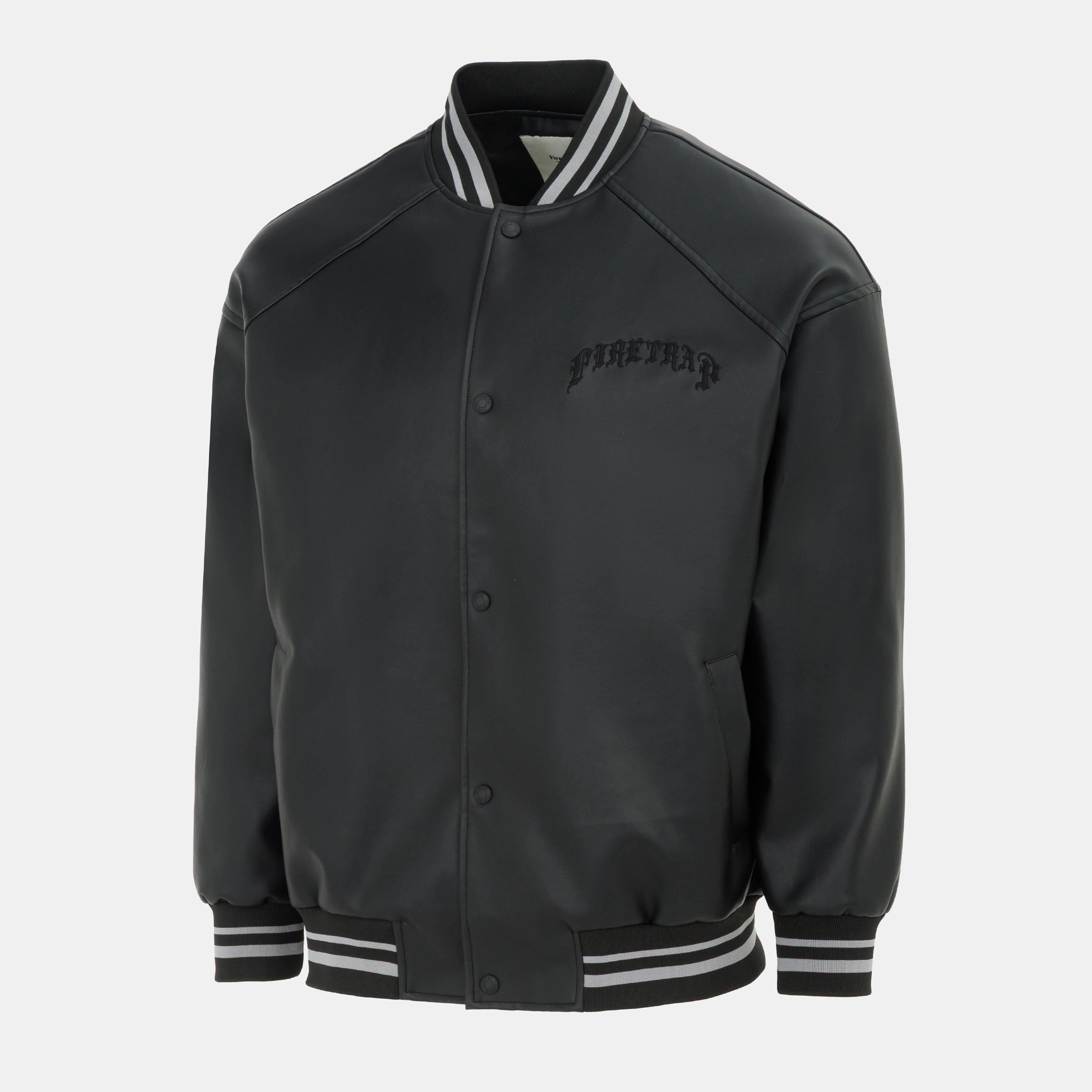 Schwarz - Firetrap - Baseball PU Jacket Mens - 3