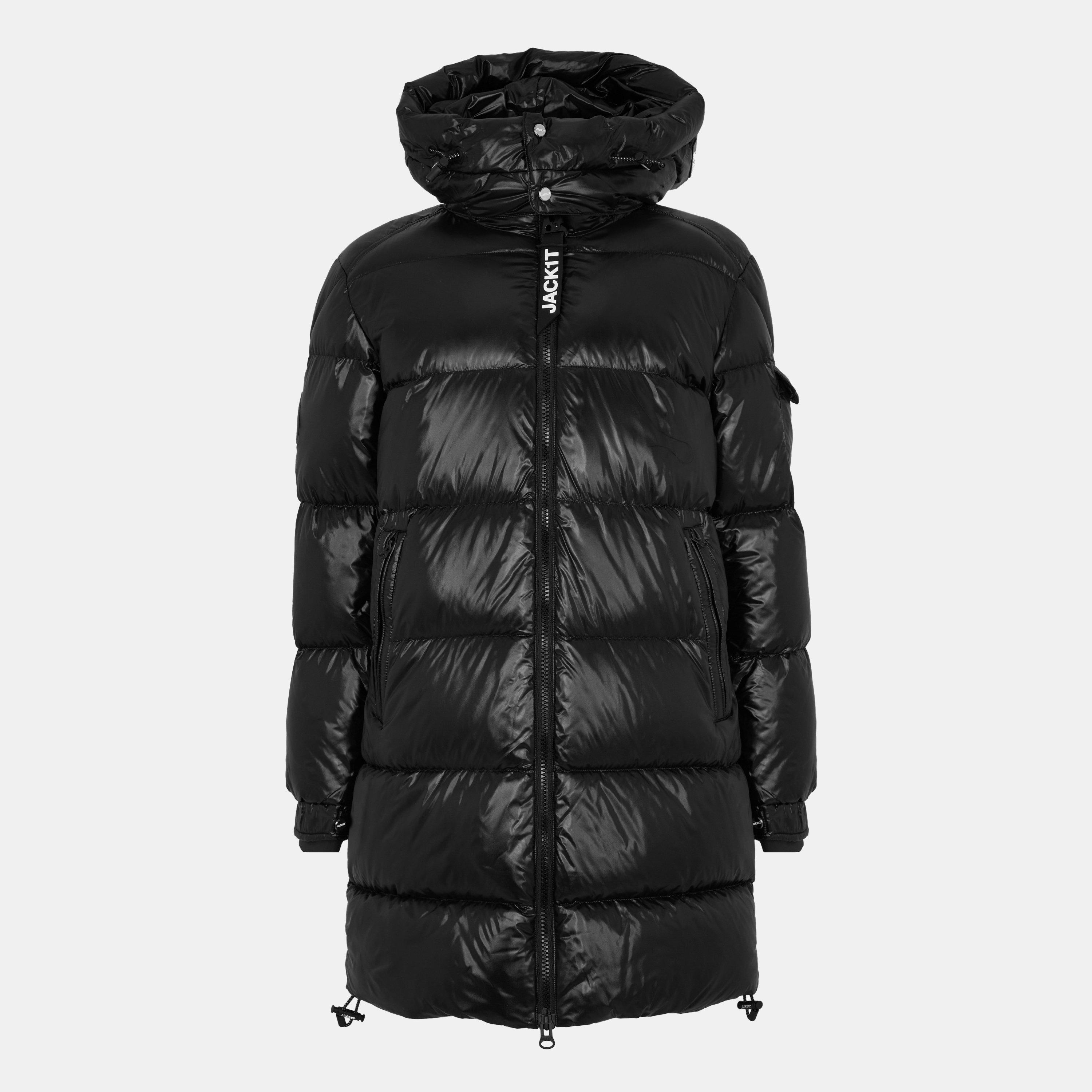 Black - Jack1t - Men's Slick Weather Resistant Long Puffer Jacket - 1