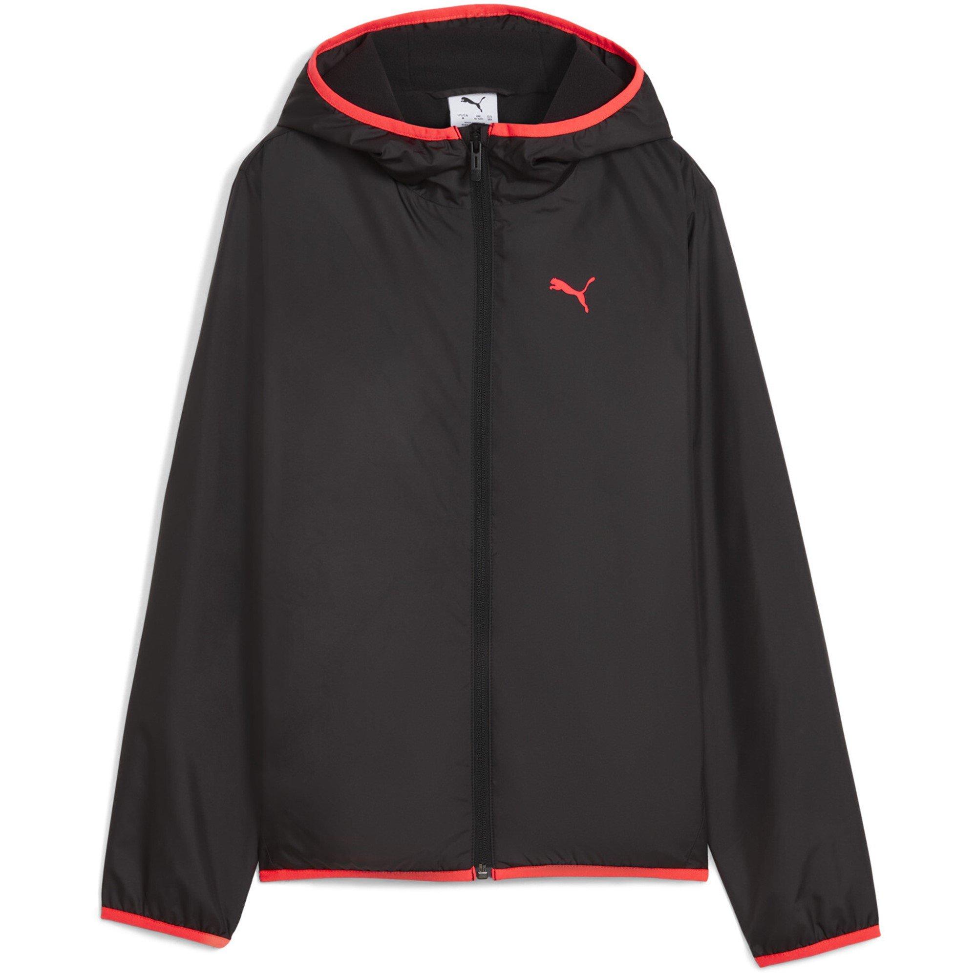 Puma Boys Kids' Rain Windbreaker - Black/Orange - 11-12 (L)