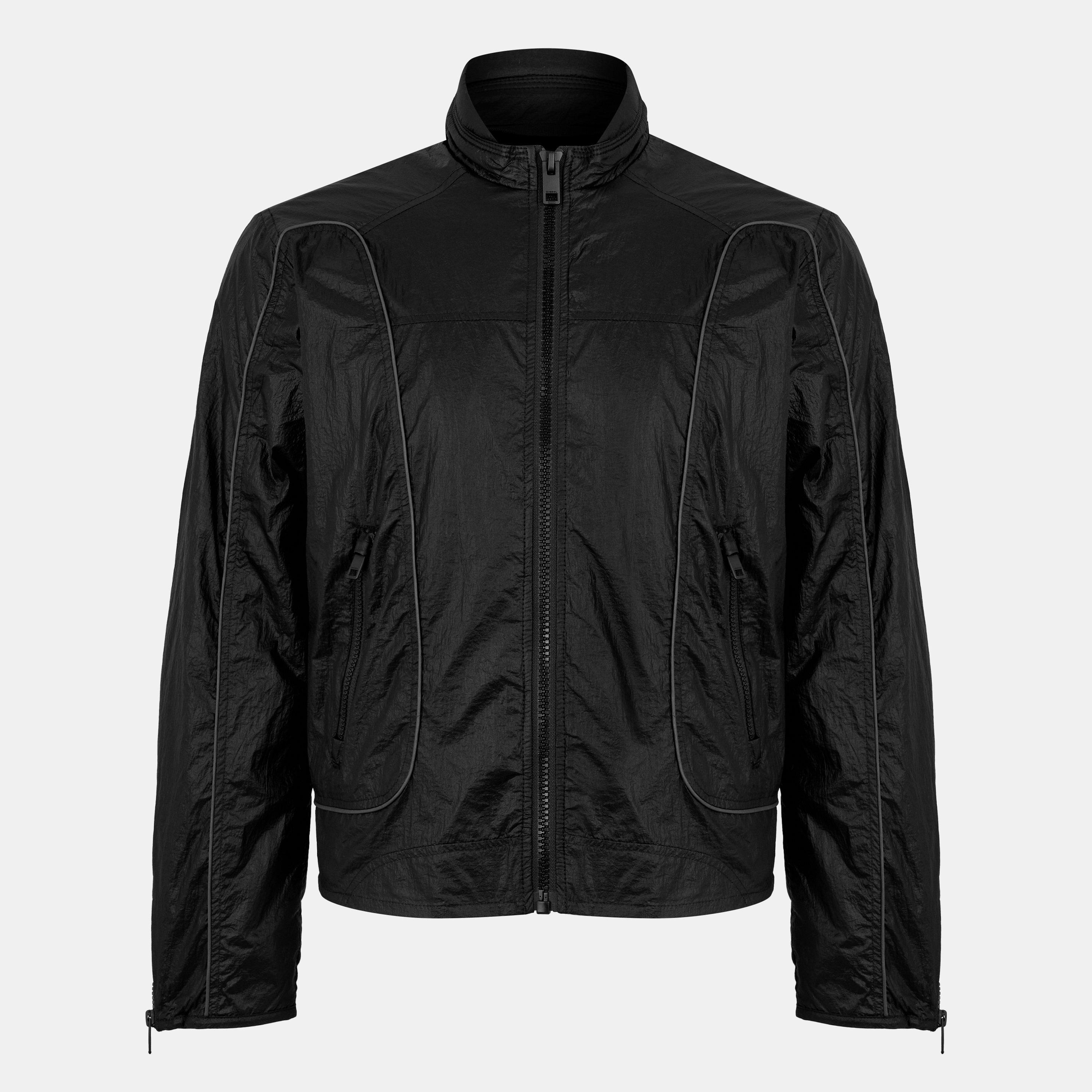 Black Black - Diesel - Men's  Biker Metal Hardware Fitted Leather Jacket - 1