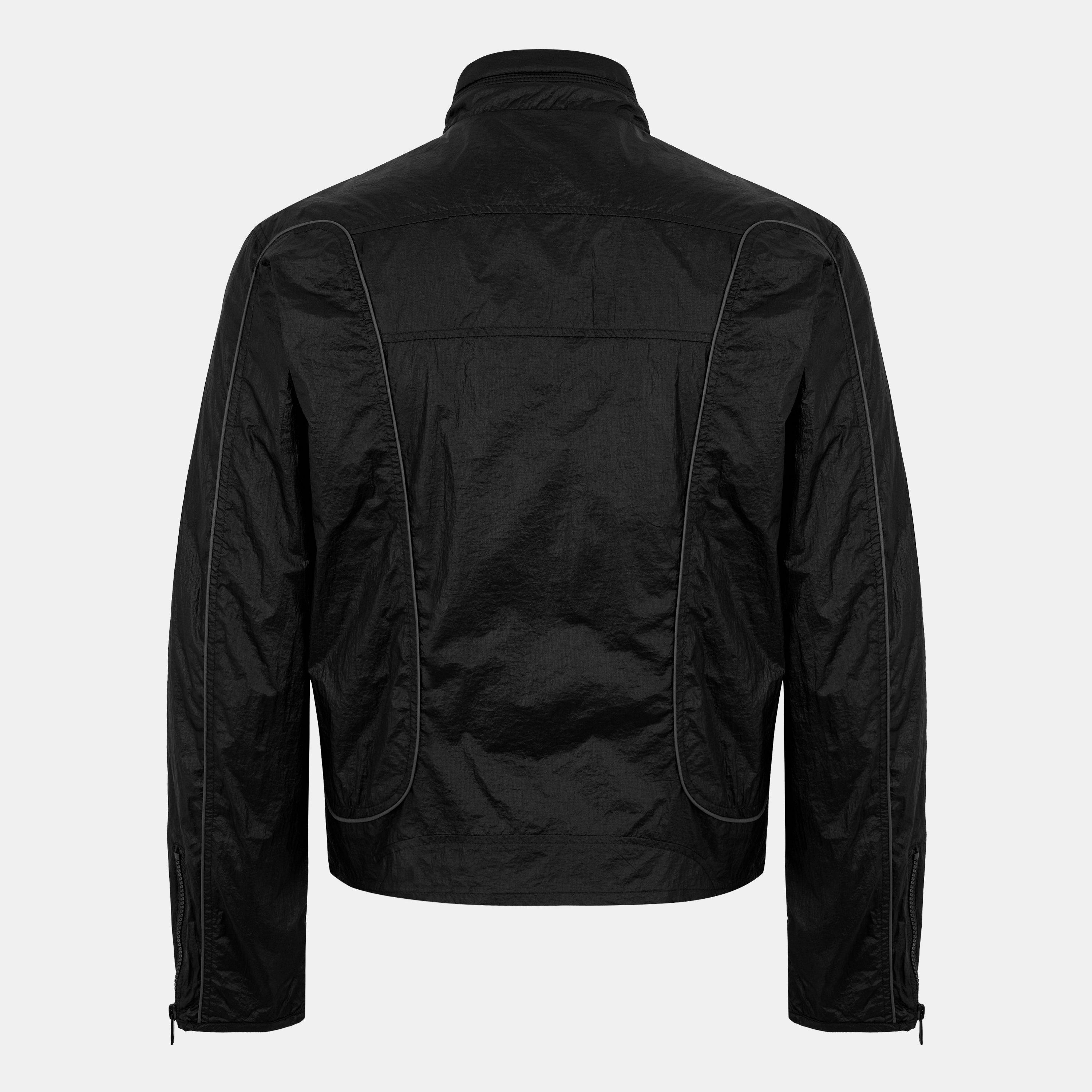 Black Black - Diesel - Men's  Biker Metal Hardware Fitted Leather Jacket - 2