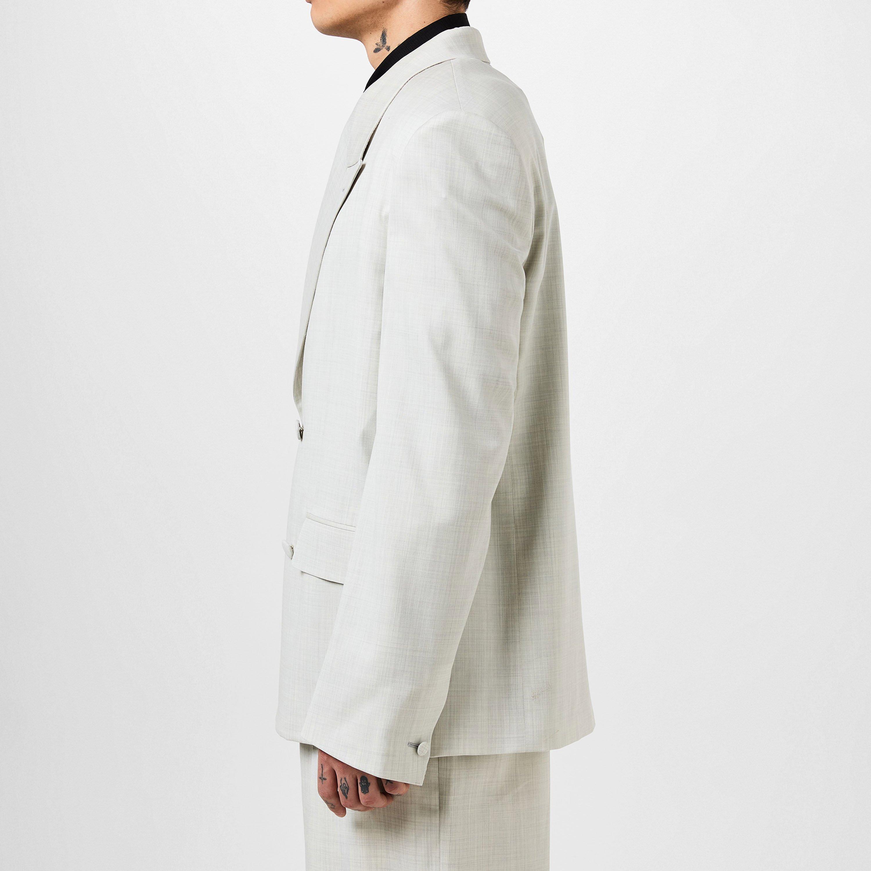 Chalk - GIVENCHY - Men's Double Breasted Wool Long Sleeve Blazer - 2