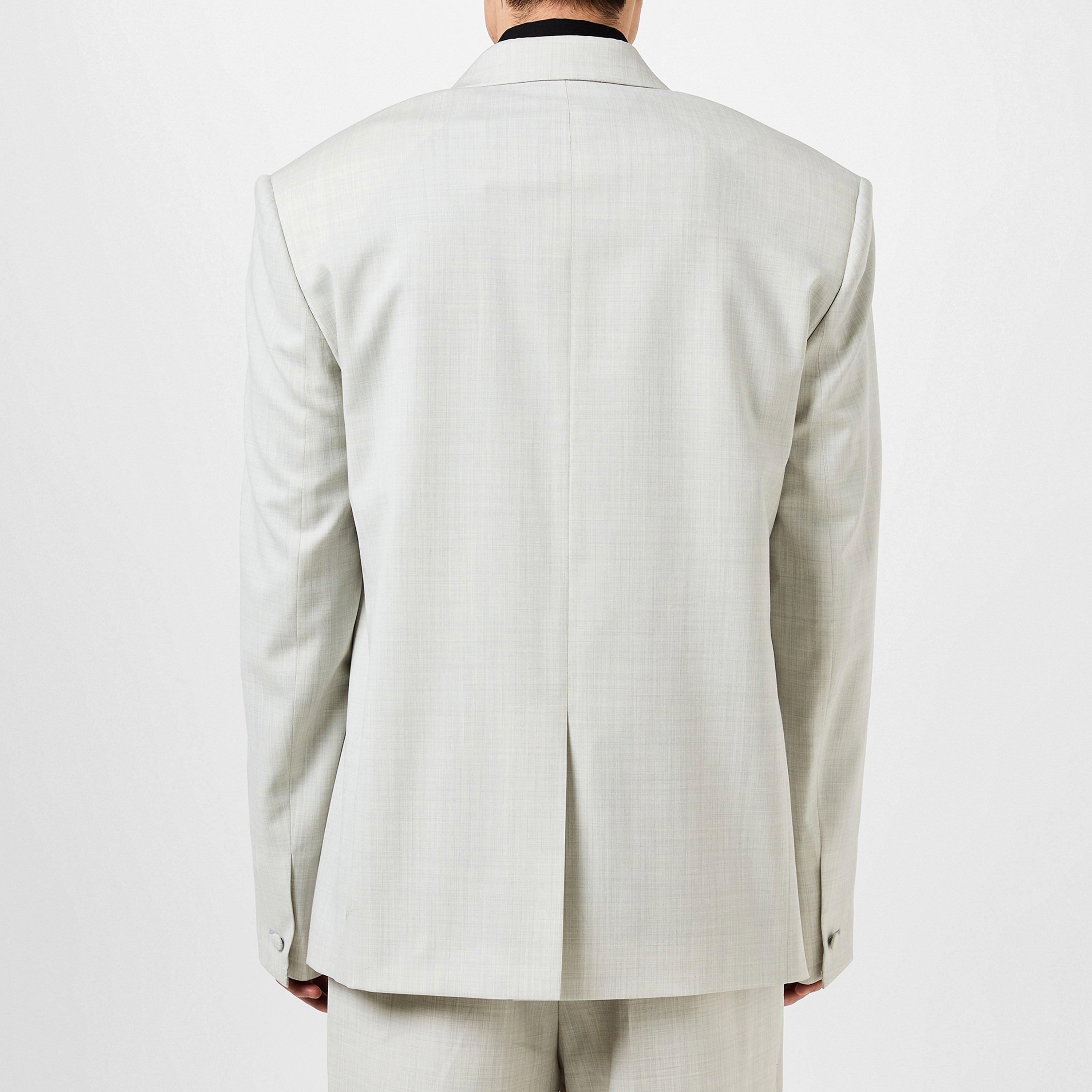 Chalk - GIVENCHY - Men's Double Breasted Wool Long Sleeve Blazer - 3