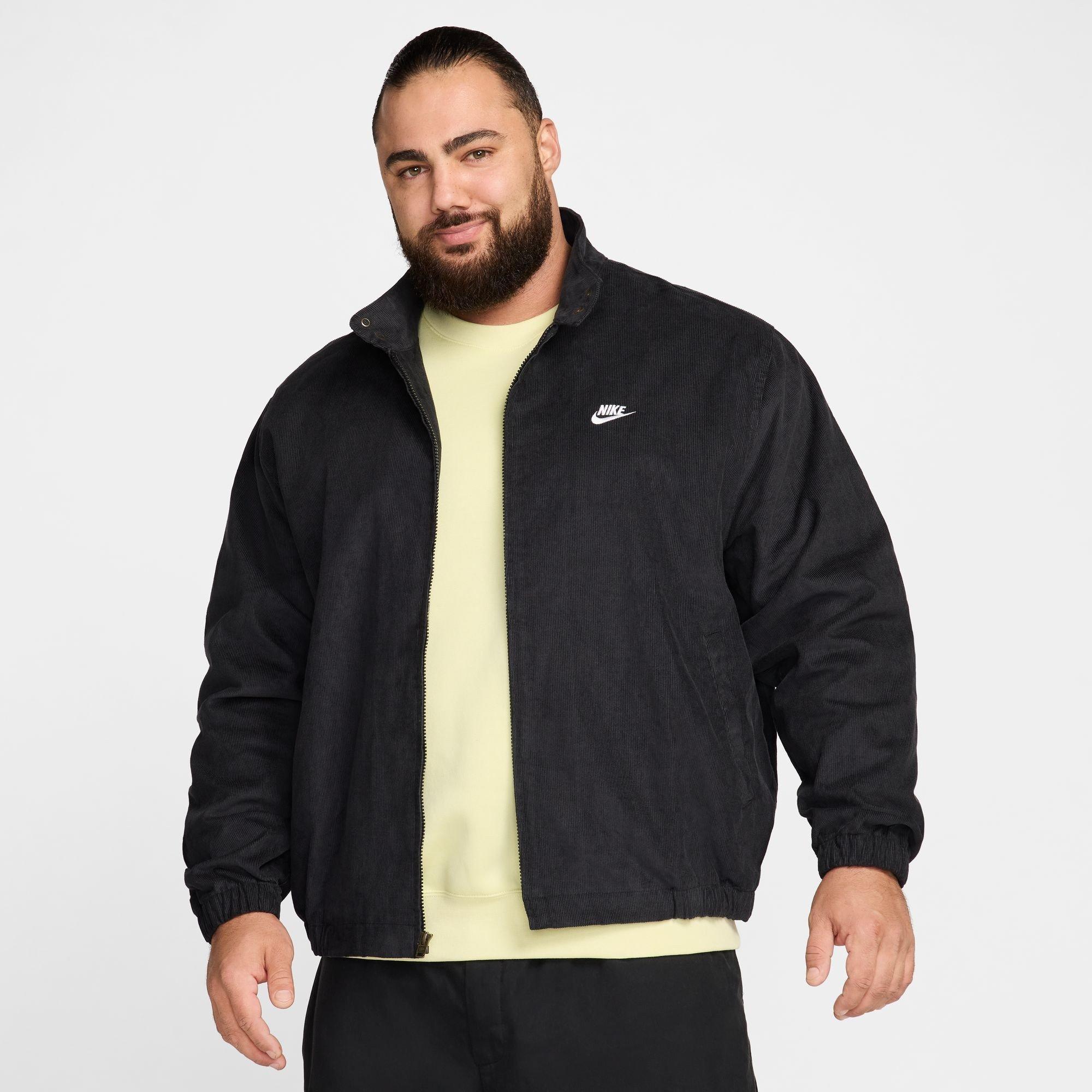 Nike Men's Club Corduroy Harrington Jacket - Black/White - S