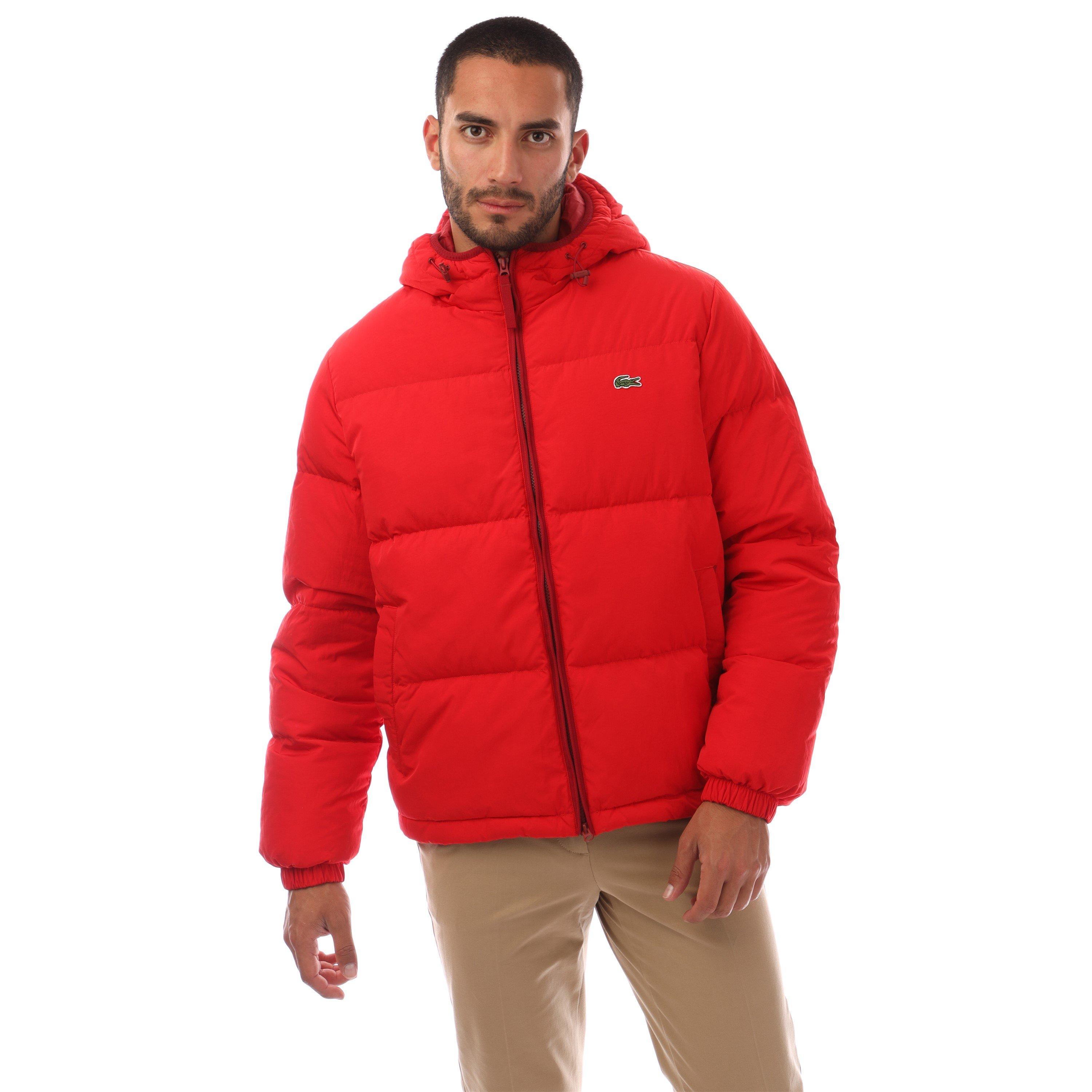 Lacoste Men's Red Heavyweight Quilted Puffer Jacket - S