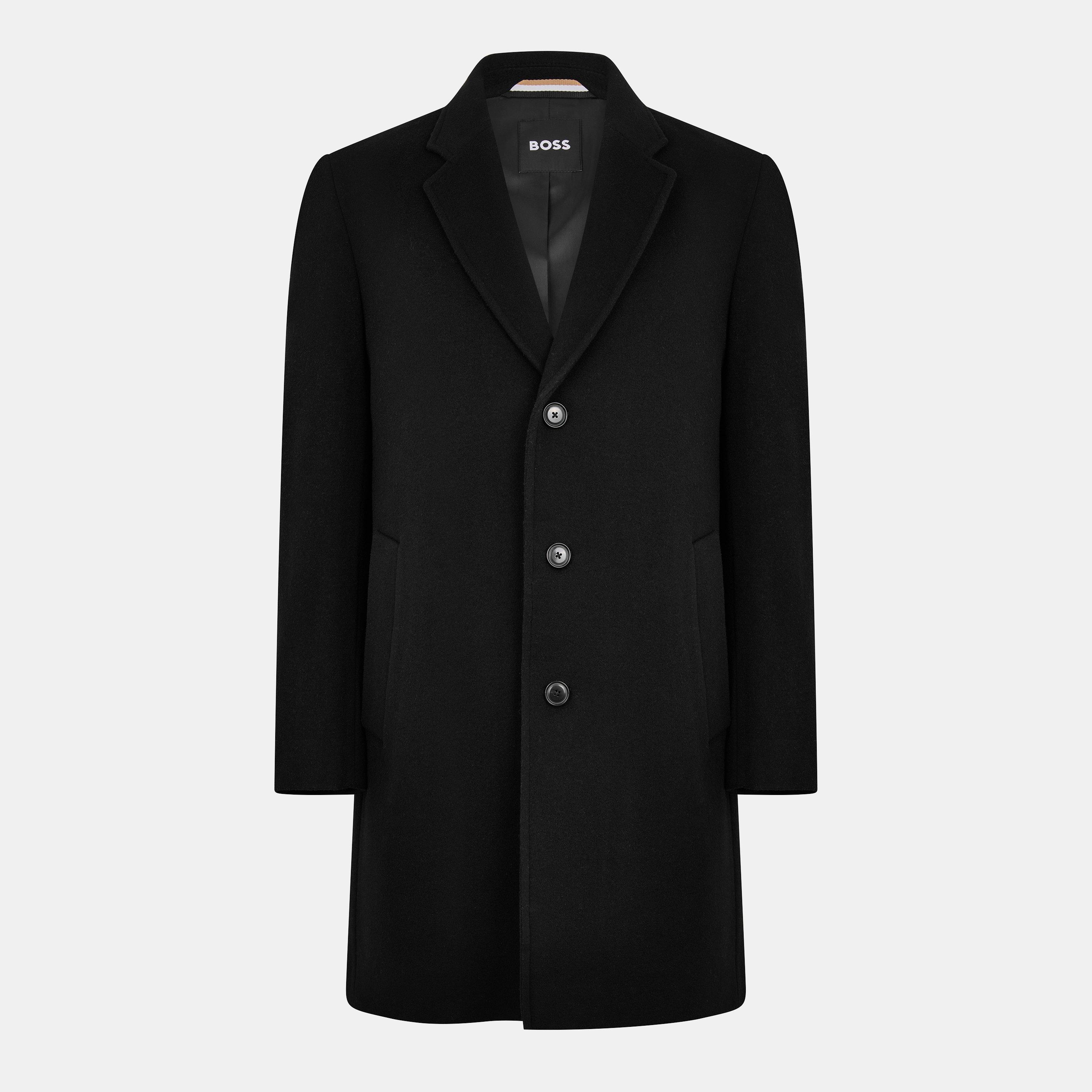 Black 001 - Boss - Mens Hyde Overcoat - 1
