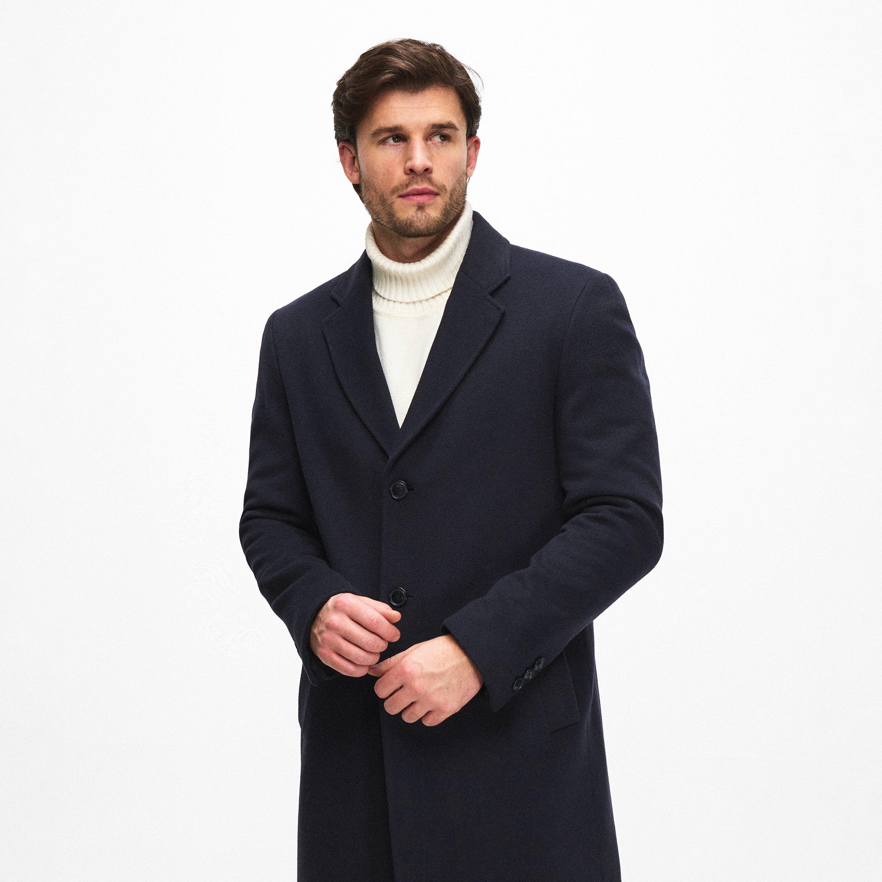 Navy 404 - Boss - Mens Hyde Overcoat - 3