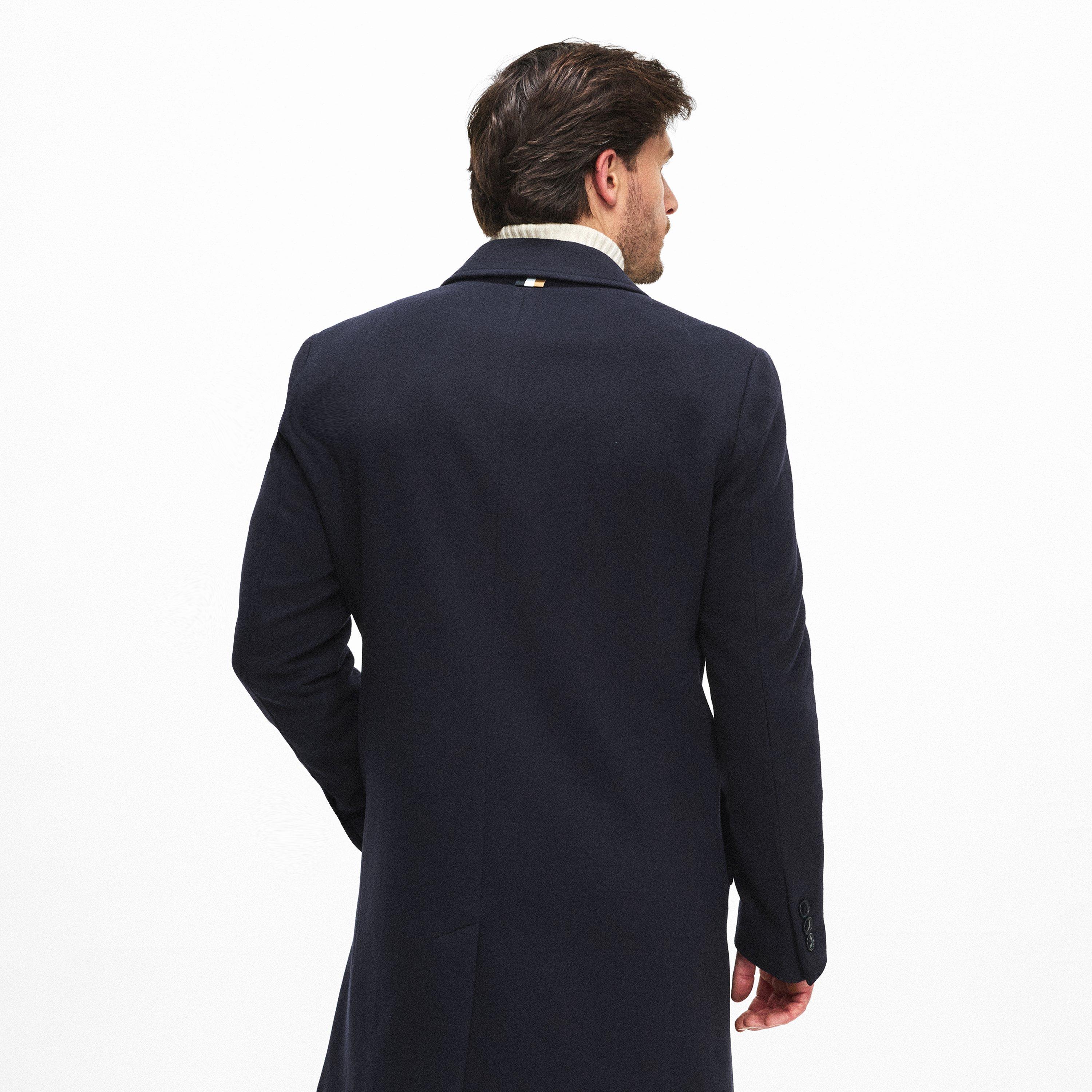 Navy 404 - Boss - Mens Hyde Overcoat - 4