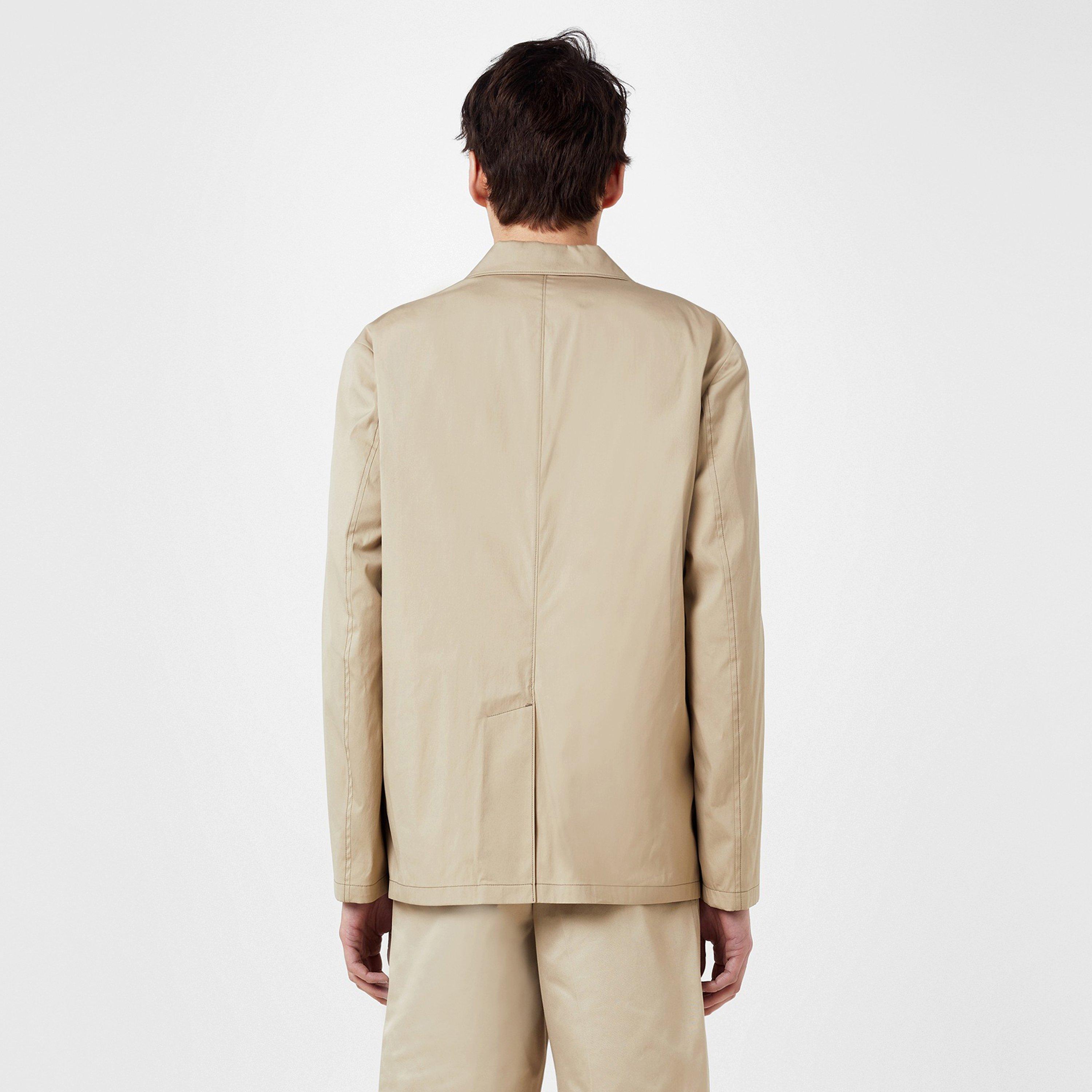 Beige - Prada - Men's Triangle Patch Cotton Long Sleeve Blazer - 4