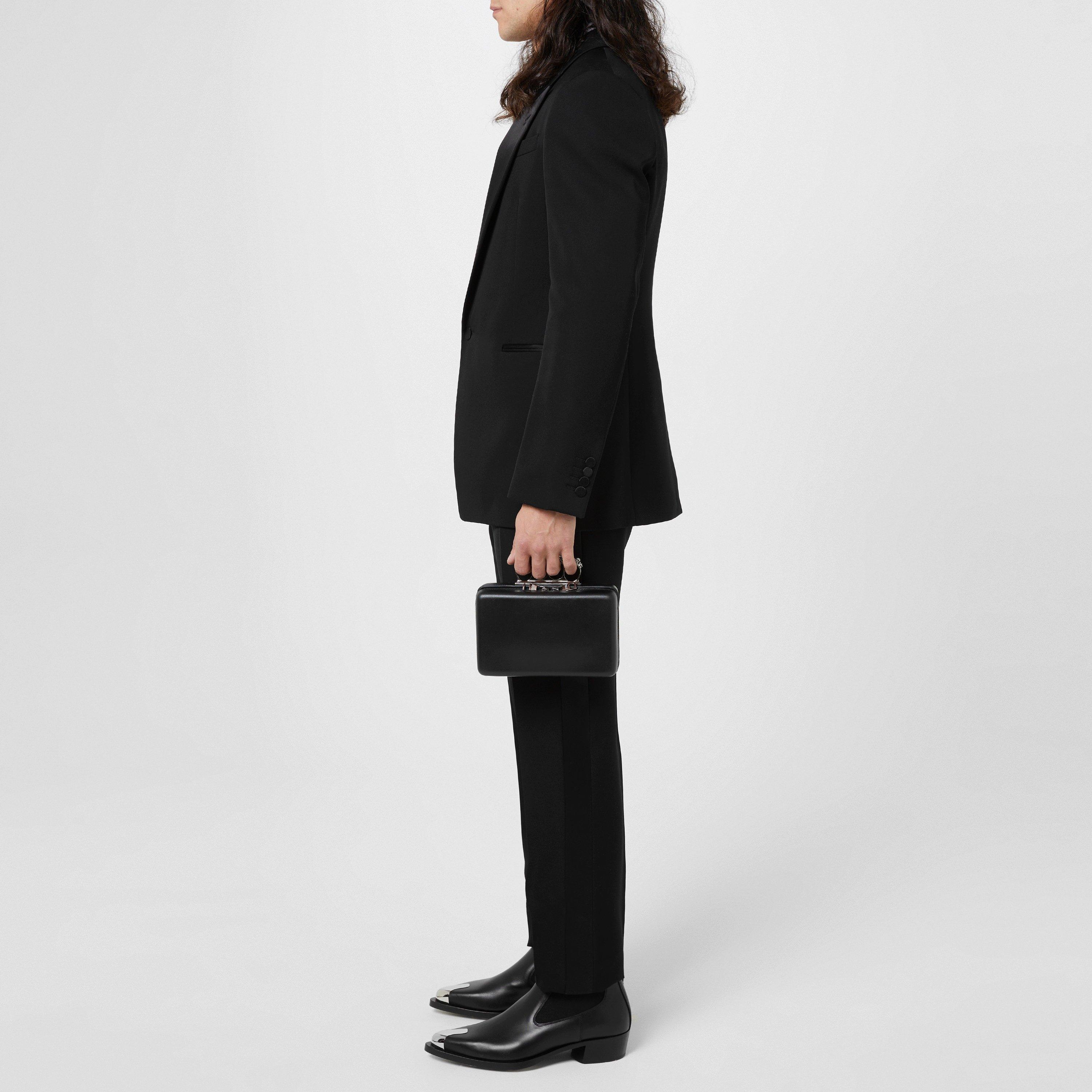 Black - Alexander McQueen - Men's Tailored Tux Wool Long Sleeve Blazer - 2