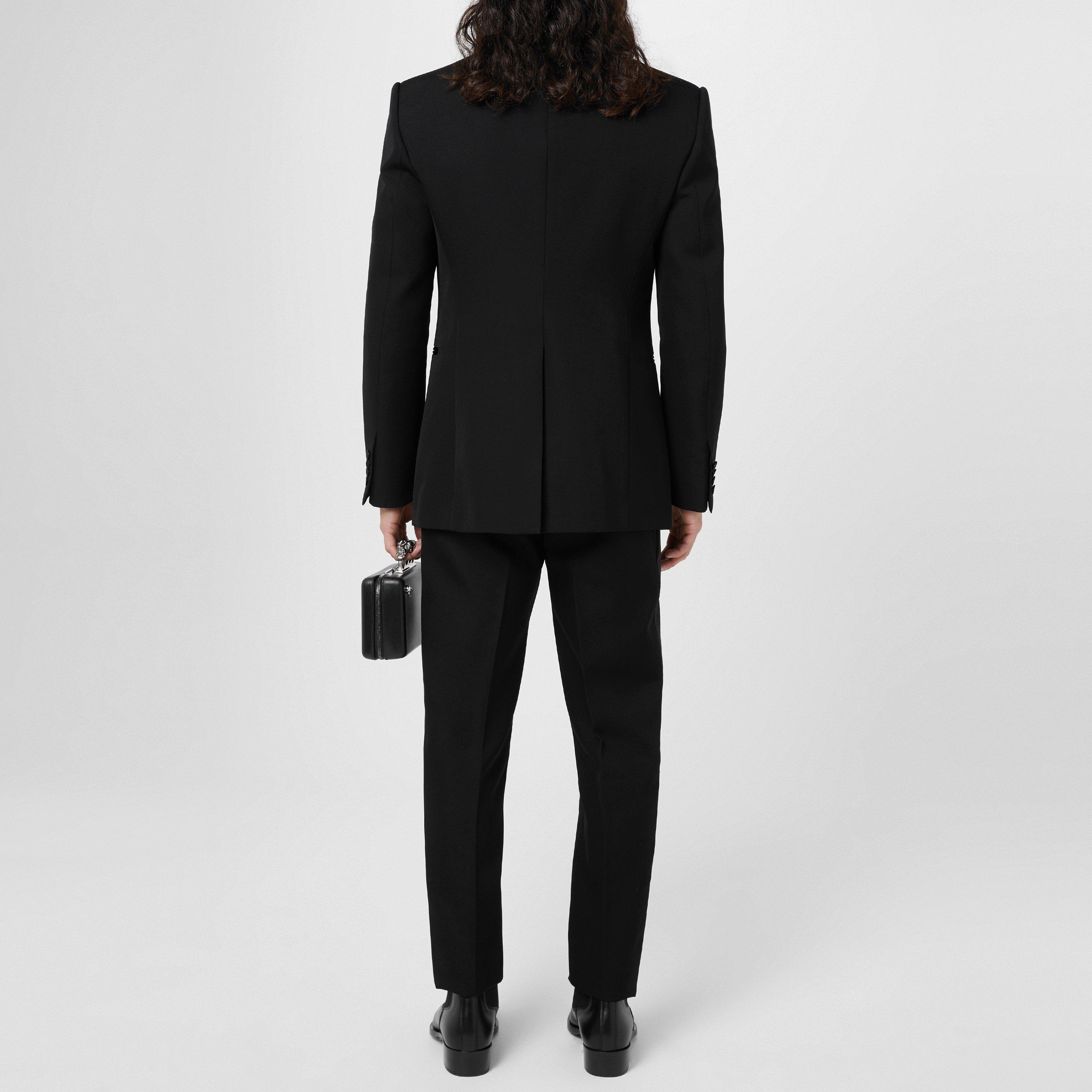 Black - Alexander McQueen - Men's Tailored Tux Wool Long Sleeve Blazer - 3