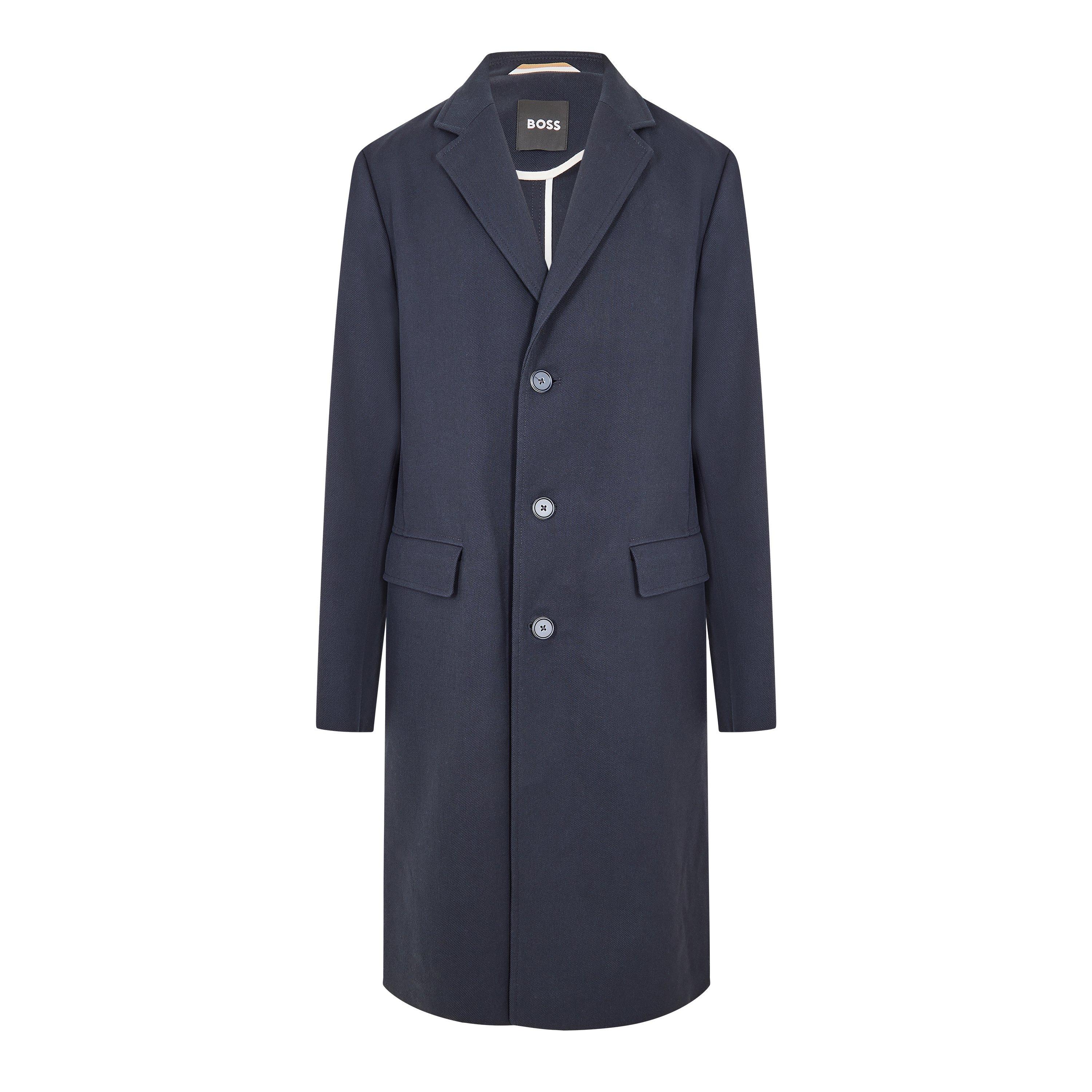 Boss Men's C-Hyde-Flaps Overcoat - Dark Blue - 42L (52L)