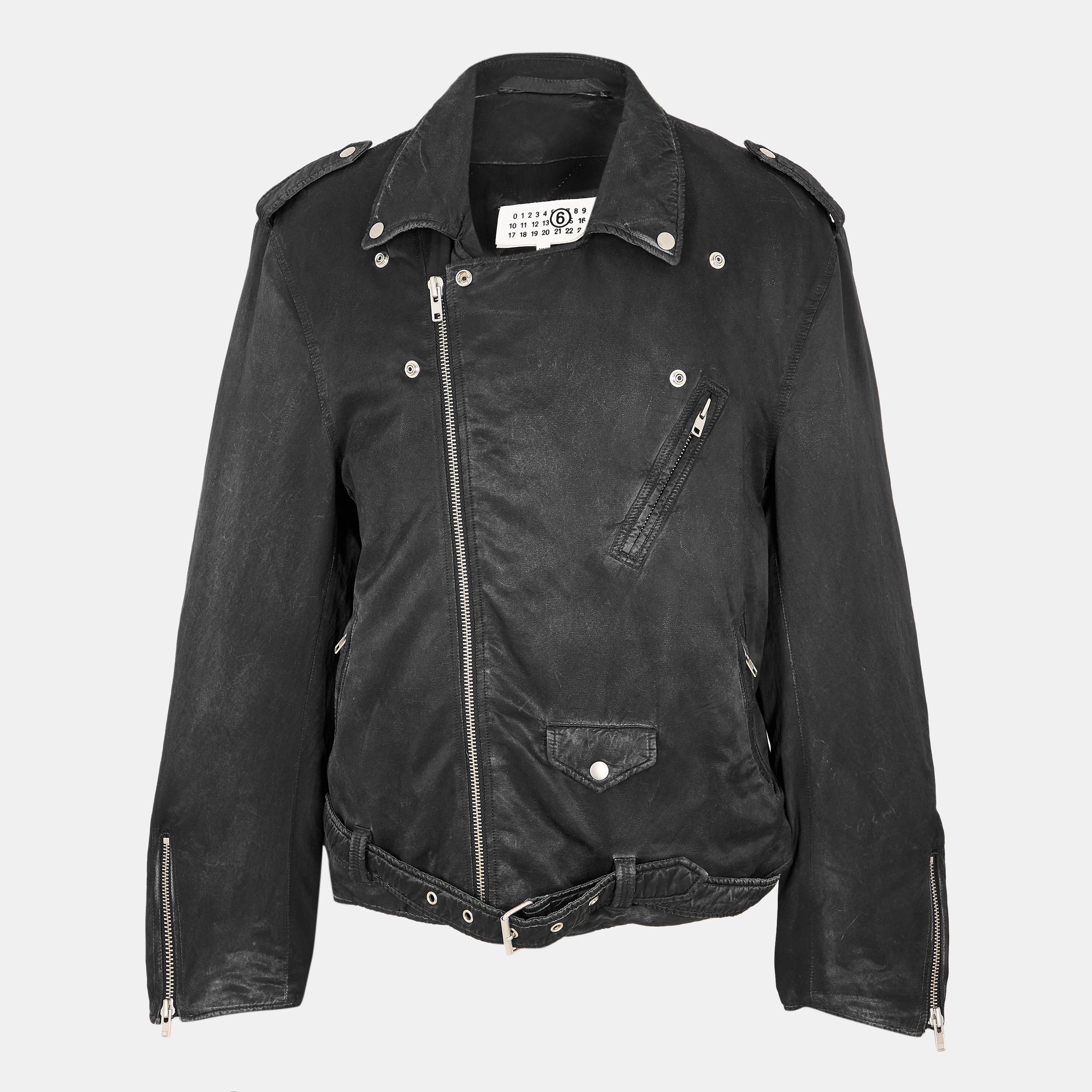 Washed Black - MM6 Maison Margiela - Men's Biker Bomber Jacket - 1