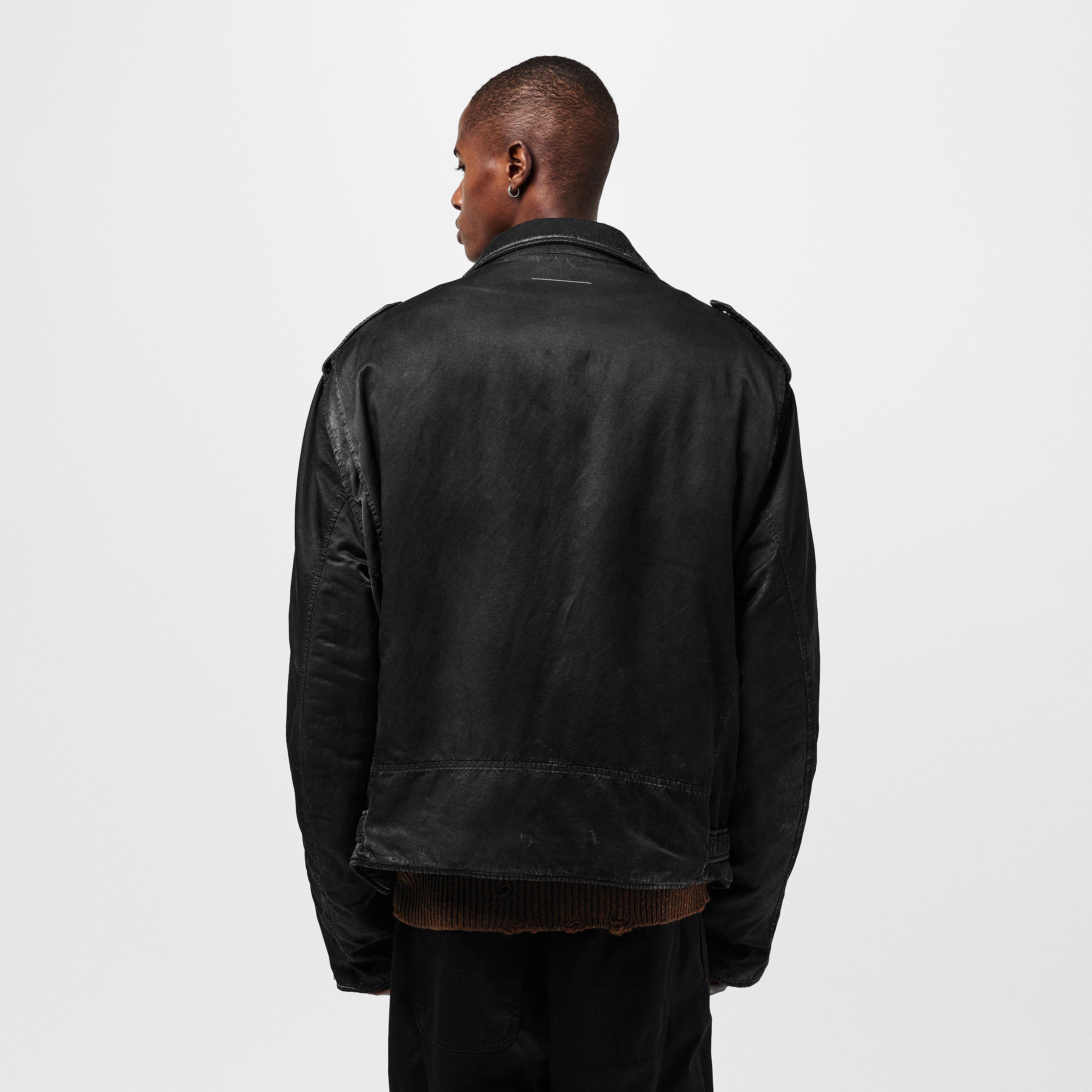 Washed Black - MM6 Maison Margiela - Men's Biker Bomber Jacket - 4
